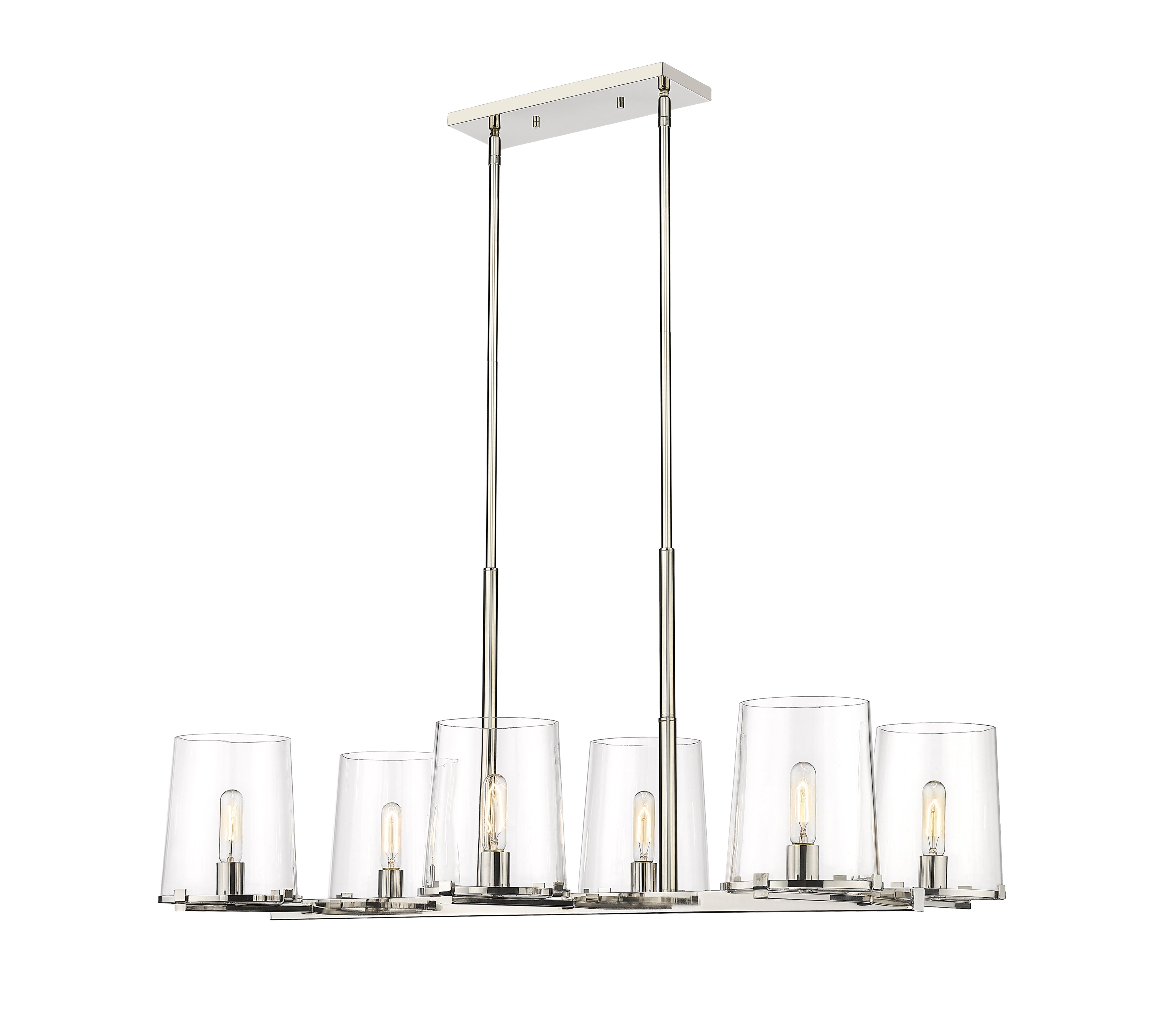 Callista 6 Light Linear Chandelier Polished Nickel