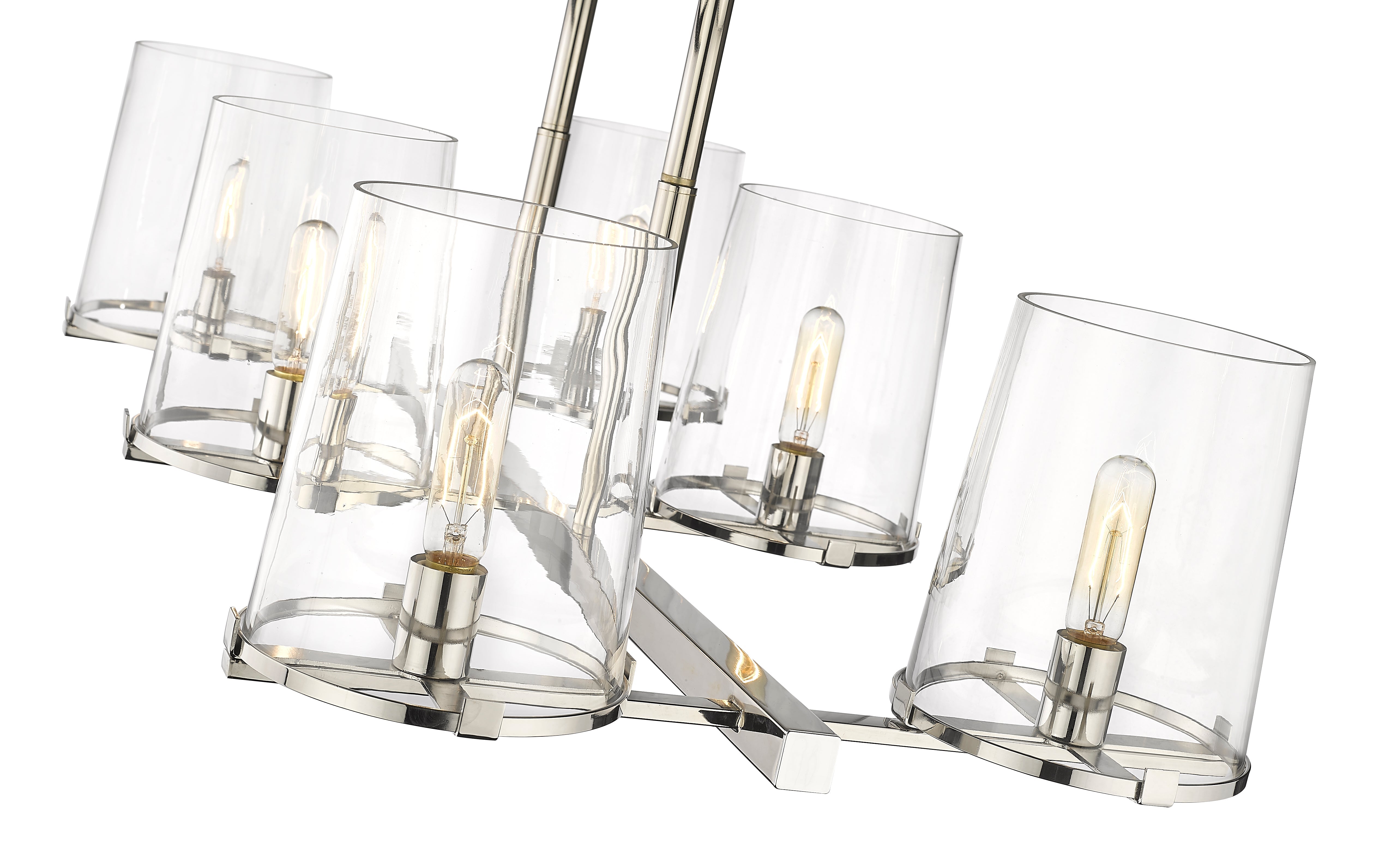 Callista 6 Light Linear Chandelier Polished Nickel