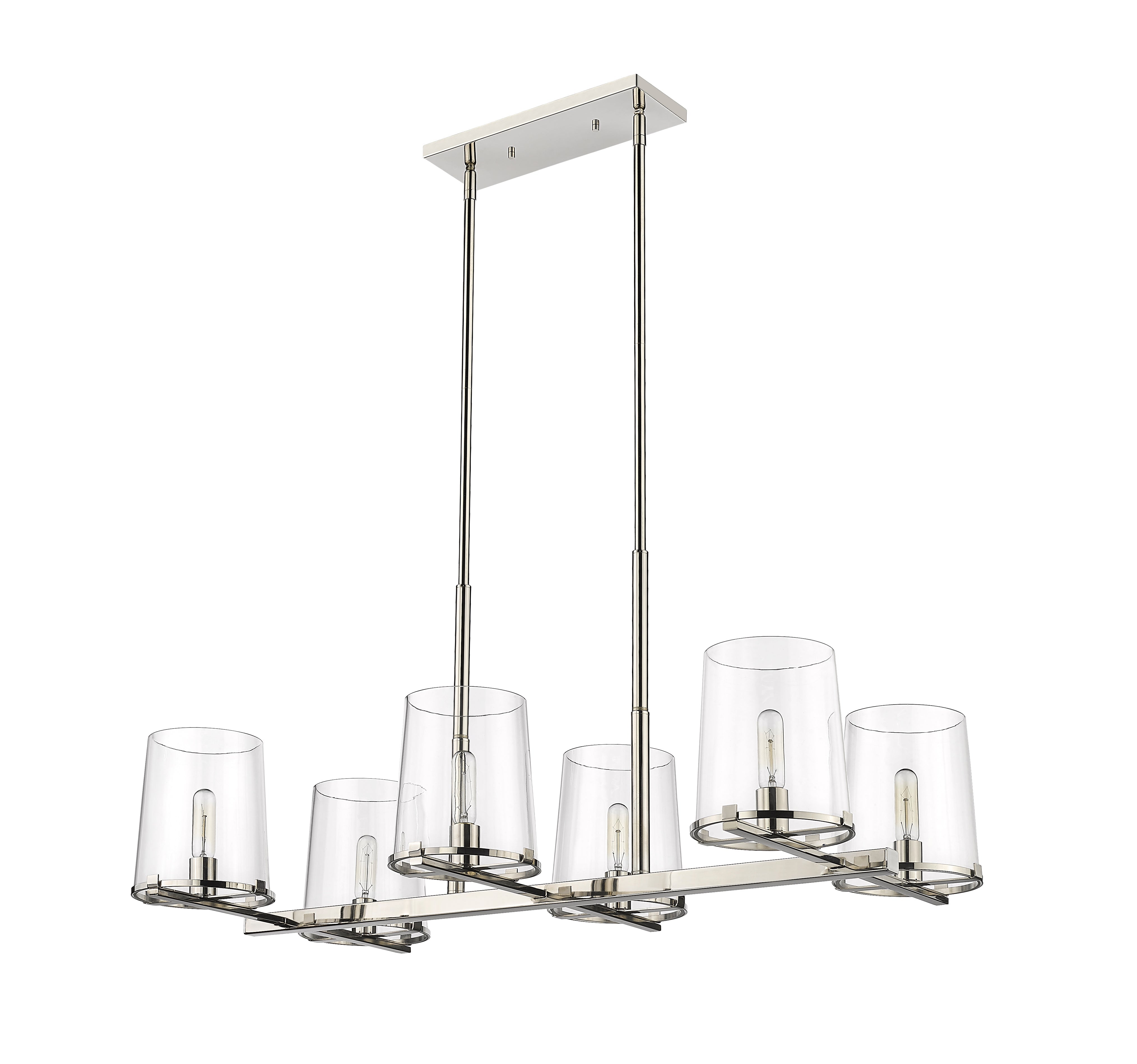 Callista 6 Light Linear Chandelier Polished Nickel