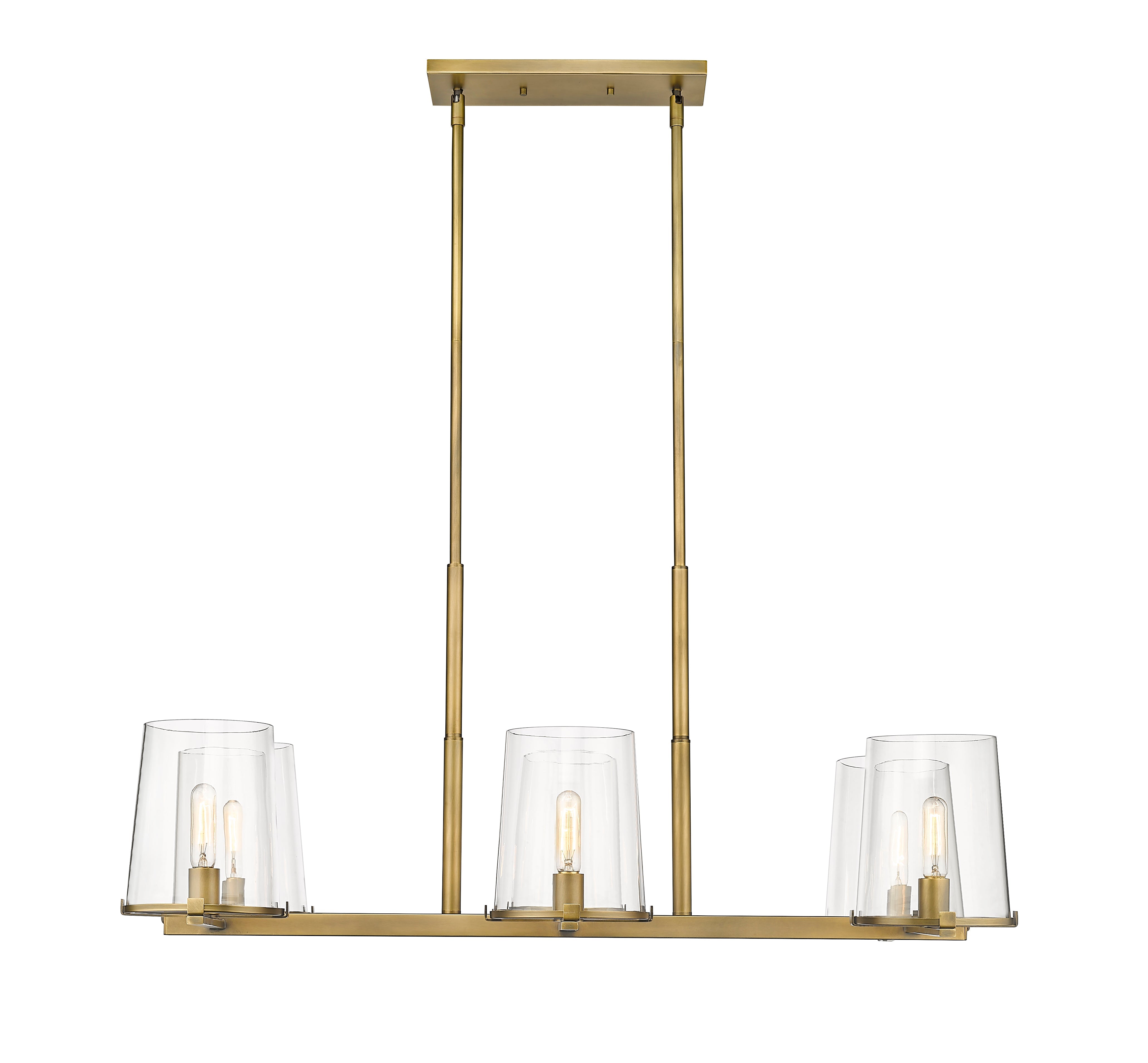 Callista 6 Light Linear Chandelier Rubbed Brass