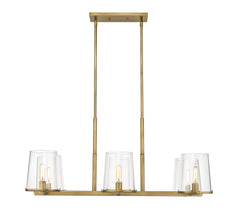 Callista 6 Light Linear Chandelier Rubbed Brass
