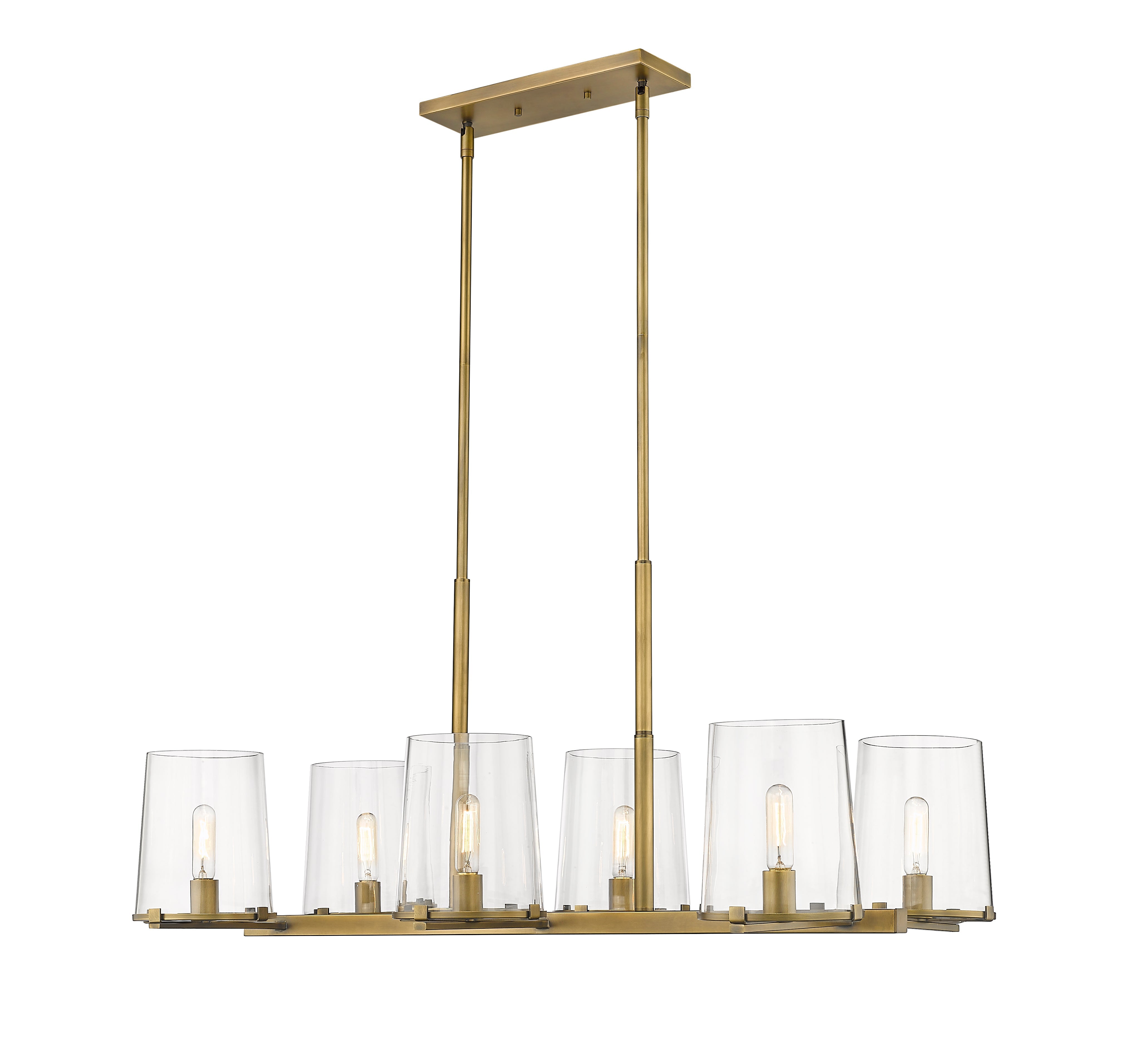 Callista 6 Light Linear Chandelier Rubbed Brass