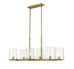 Callista 6 Light Linear Chandelier Rubbed Brass