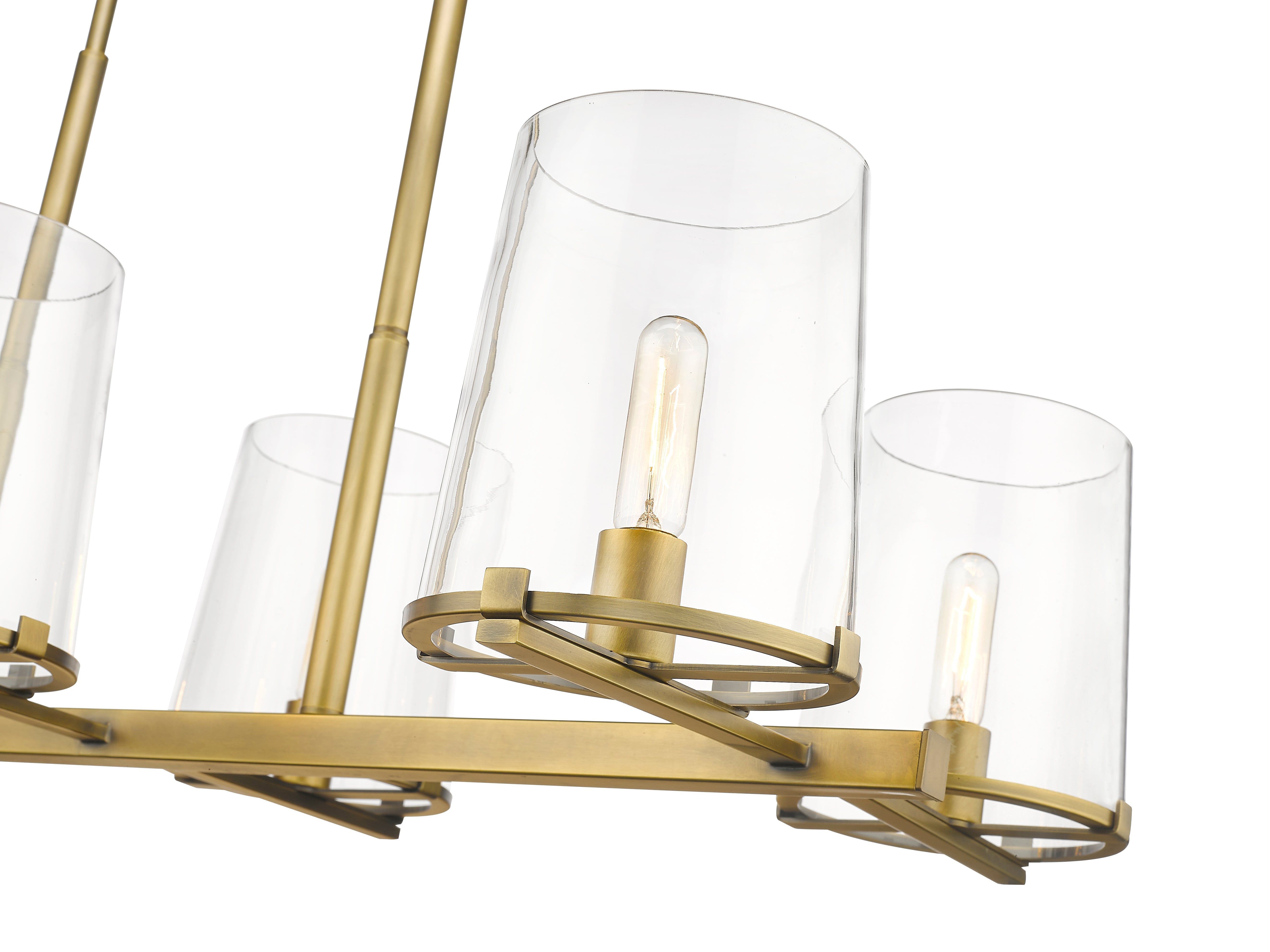 Callista 6 Light Linear Chandelier Rubbed Brass