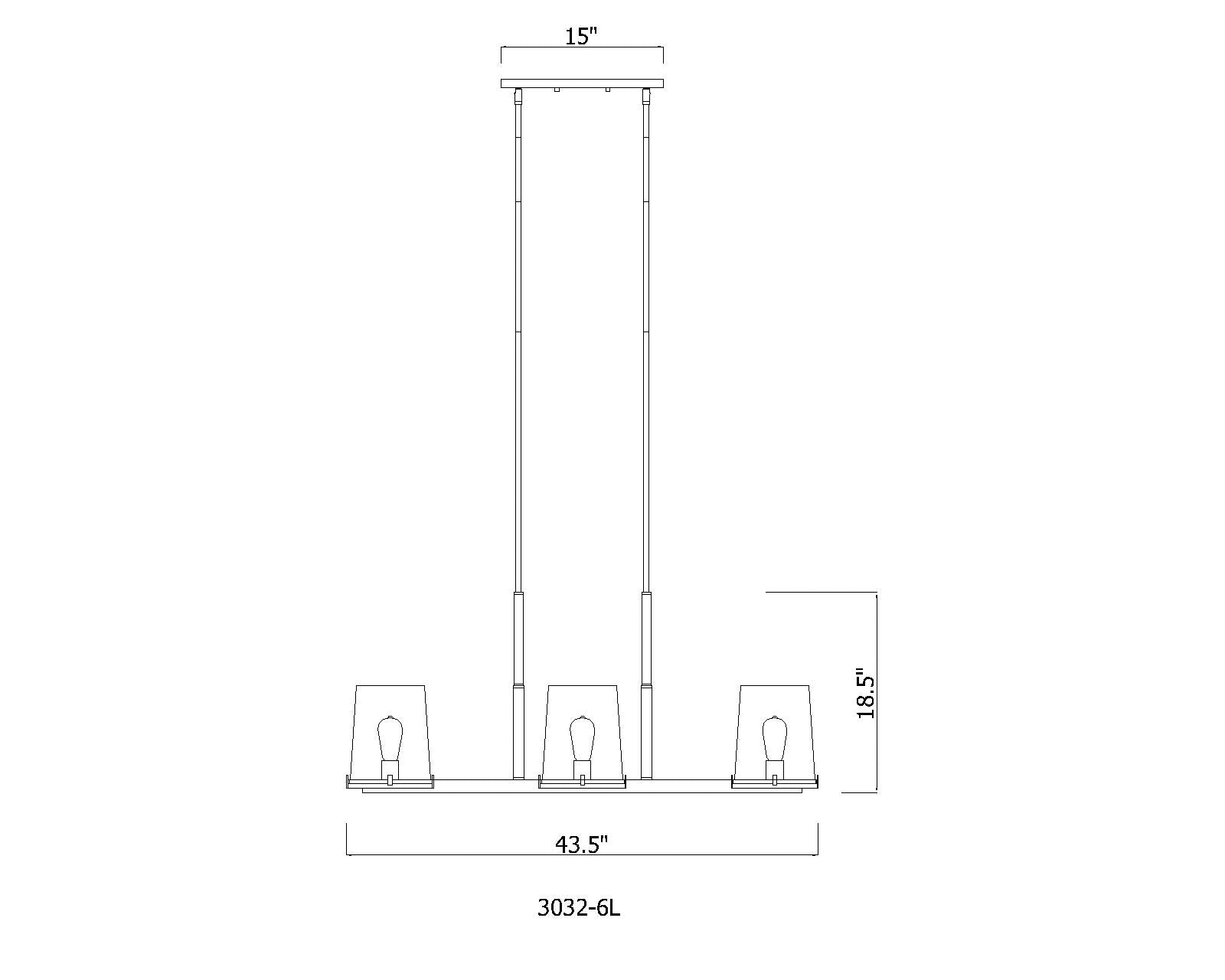 Callista 6 Light Linear Chandelier Rubbed Brass