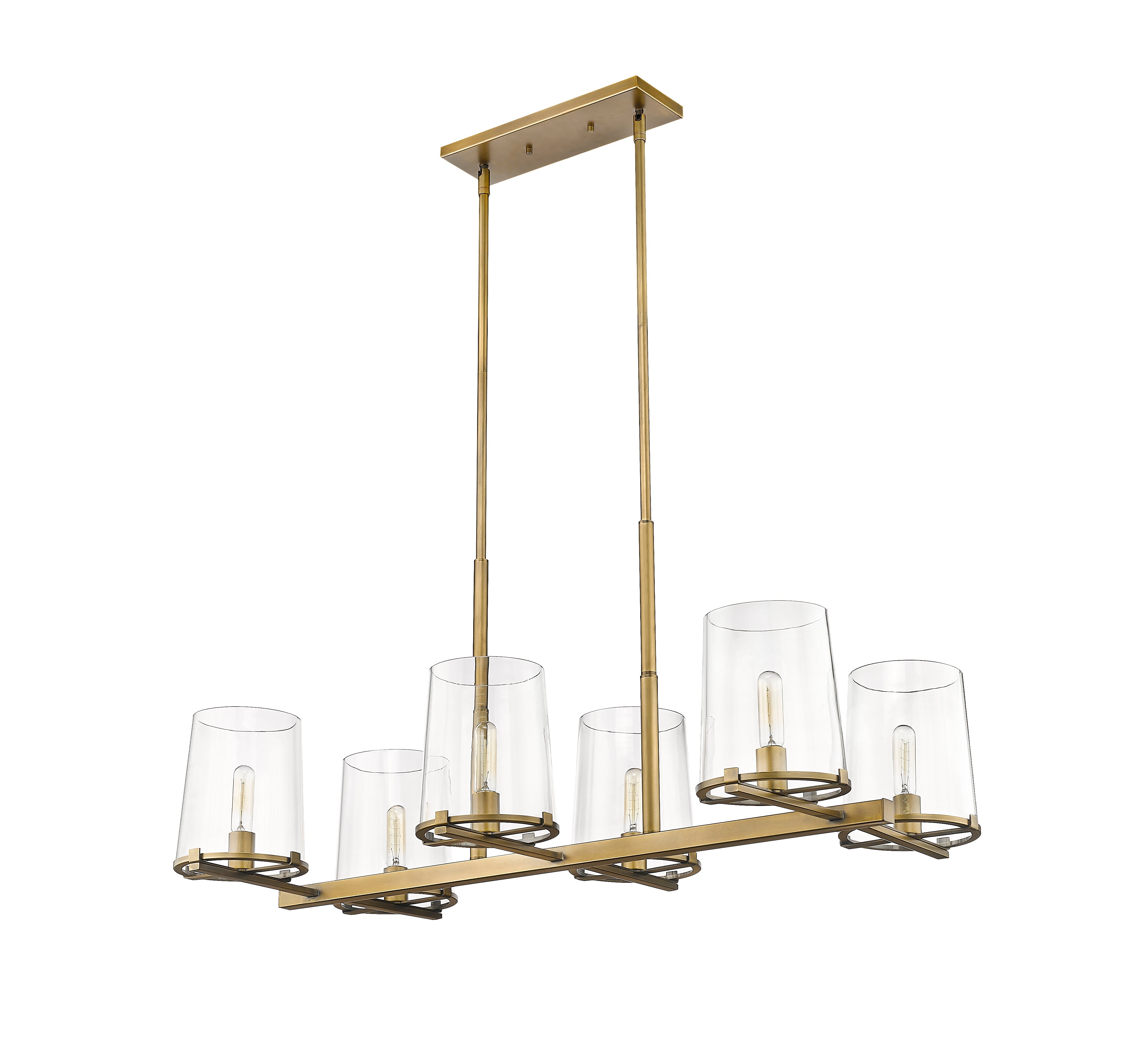 Callista 6 Light Linear Chandelier Rubbed Brass
