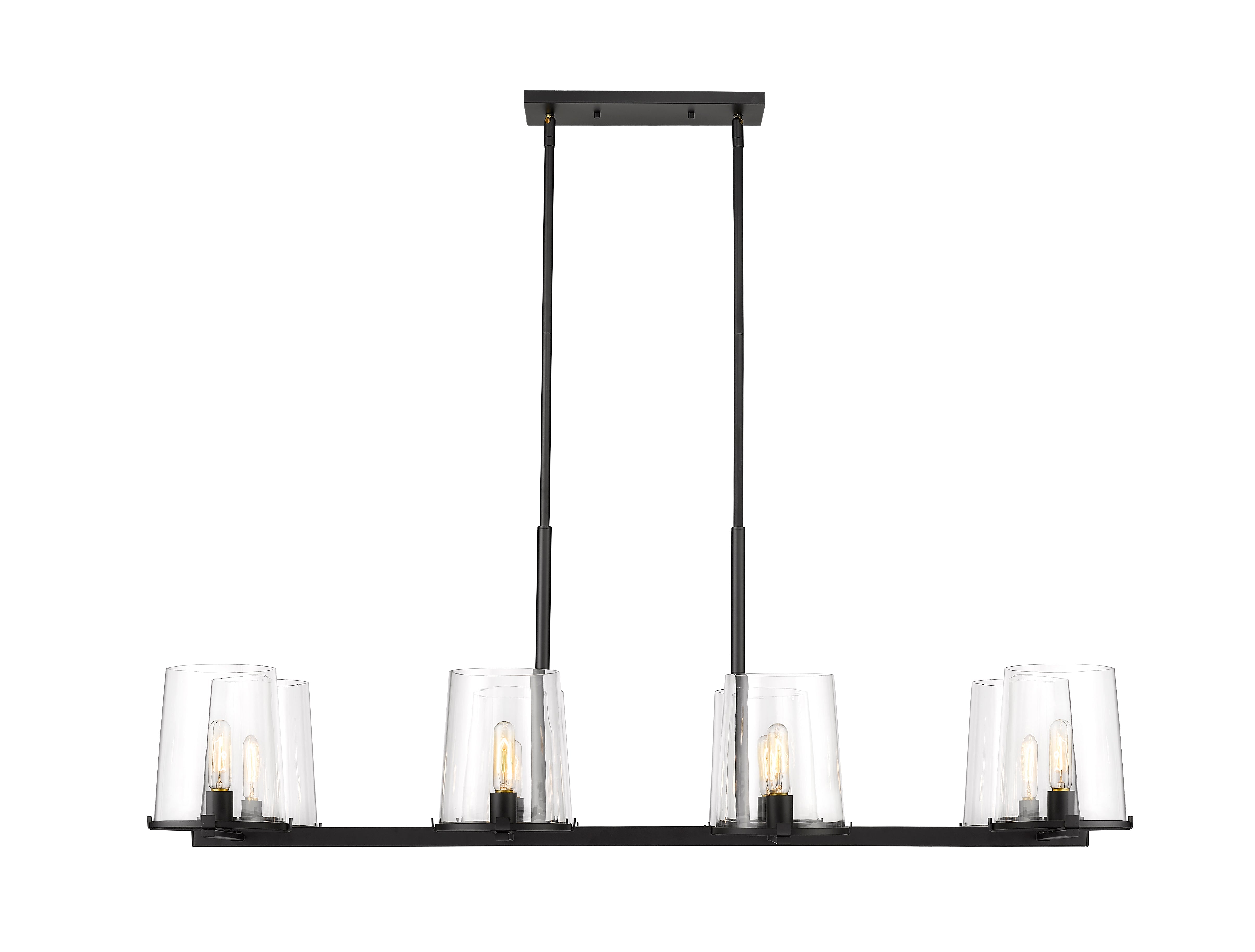 Callista 8 Light Linear Chandelier Matte Black