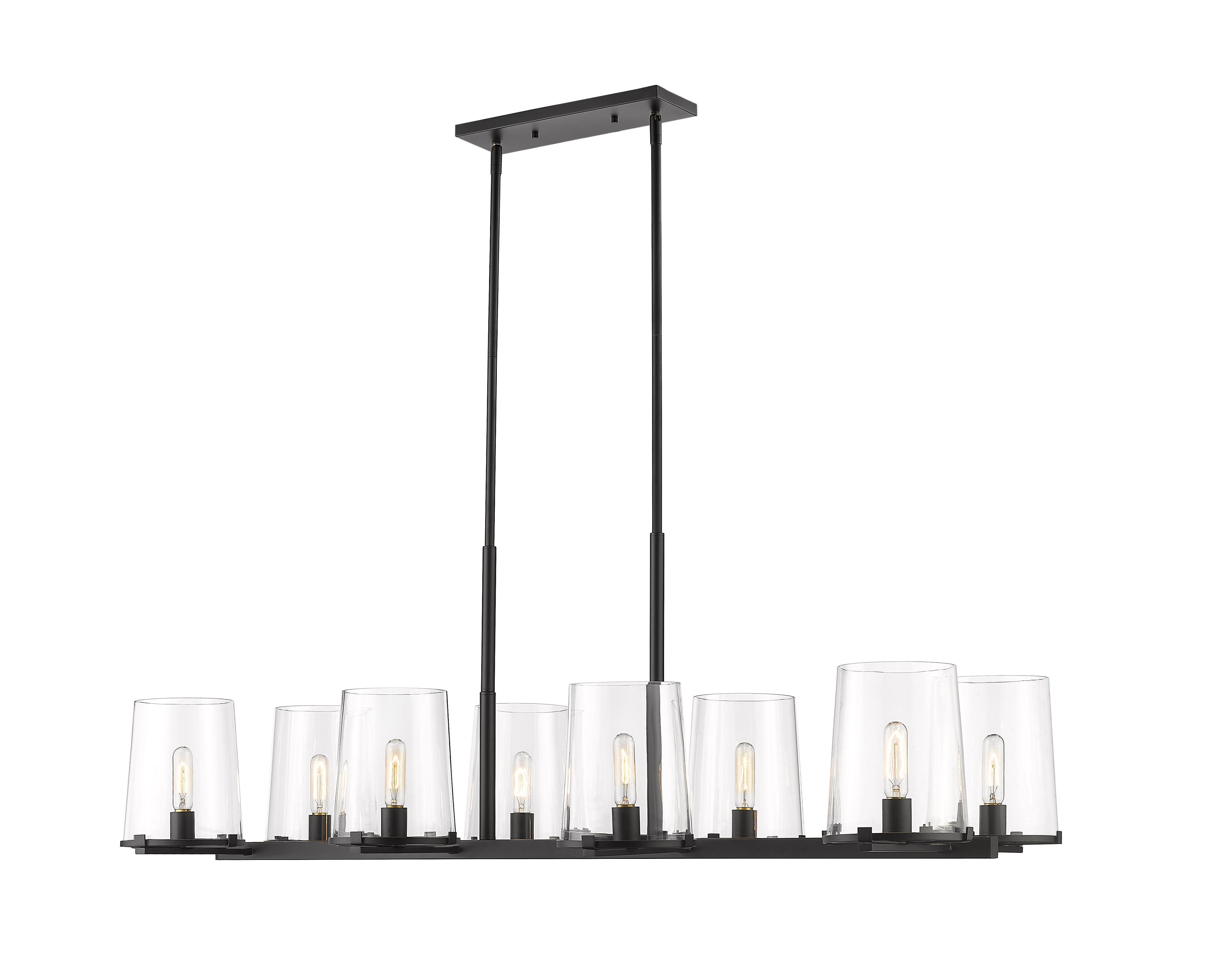Callista 8 Light Linear Chandelier Matte Black