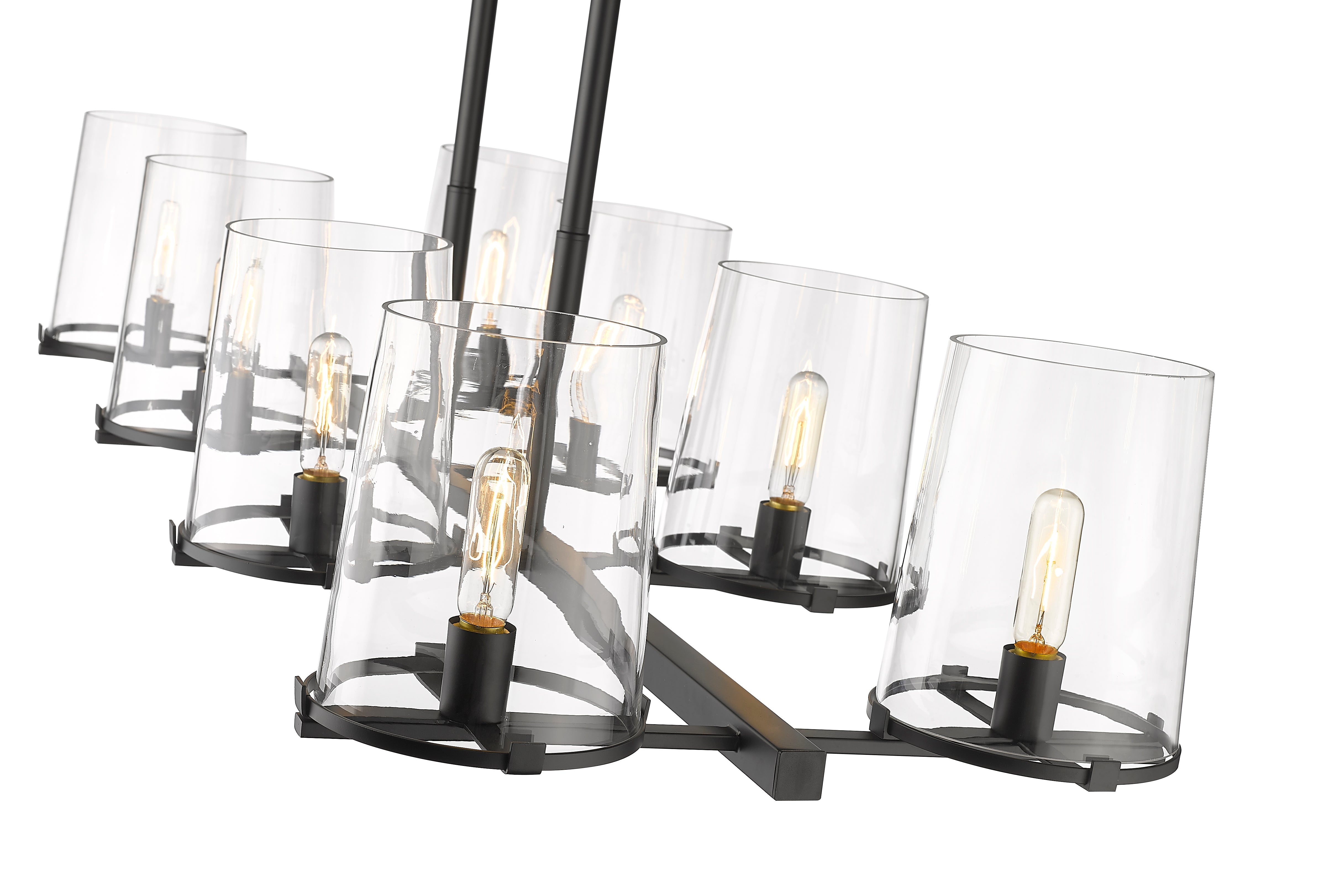 Callista 8 Light Linear Chandelier Matte Black