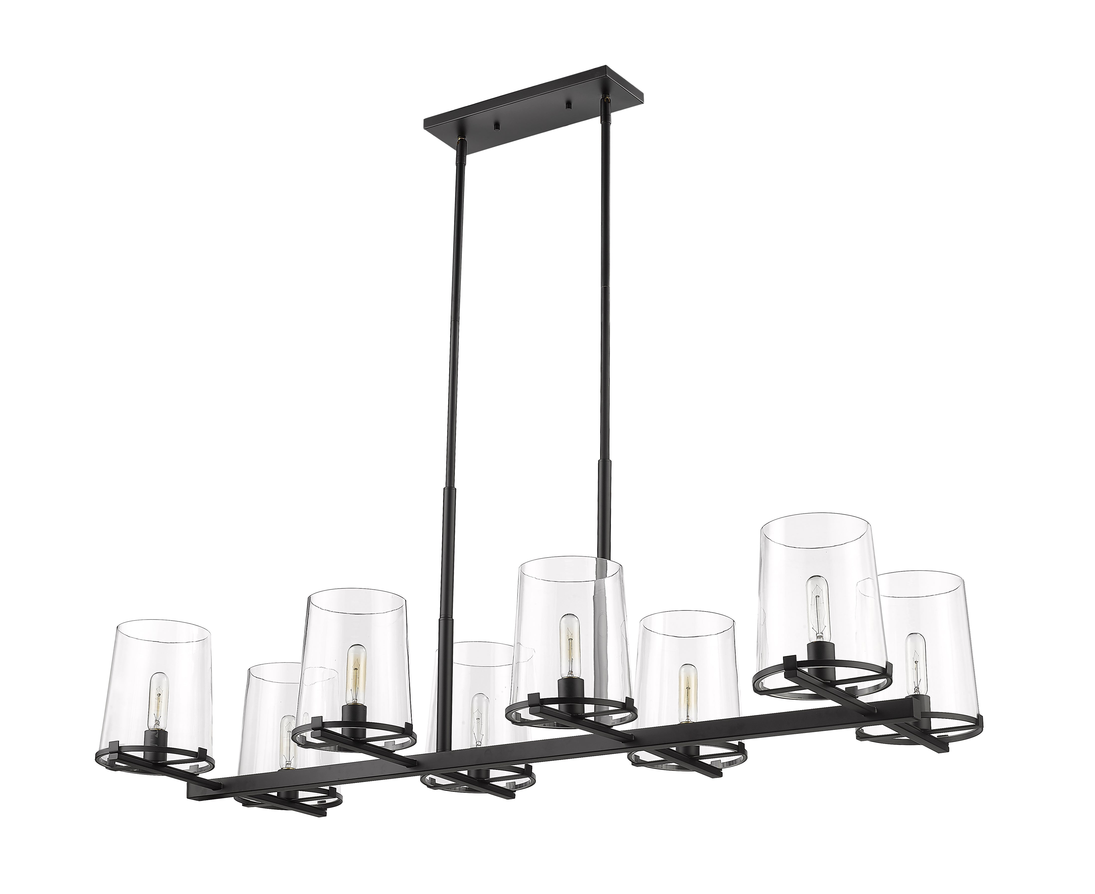 Callista 8 Light Linear Chandelier Matte Black