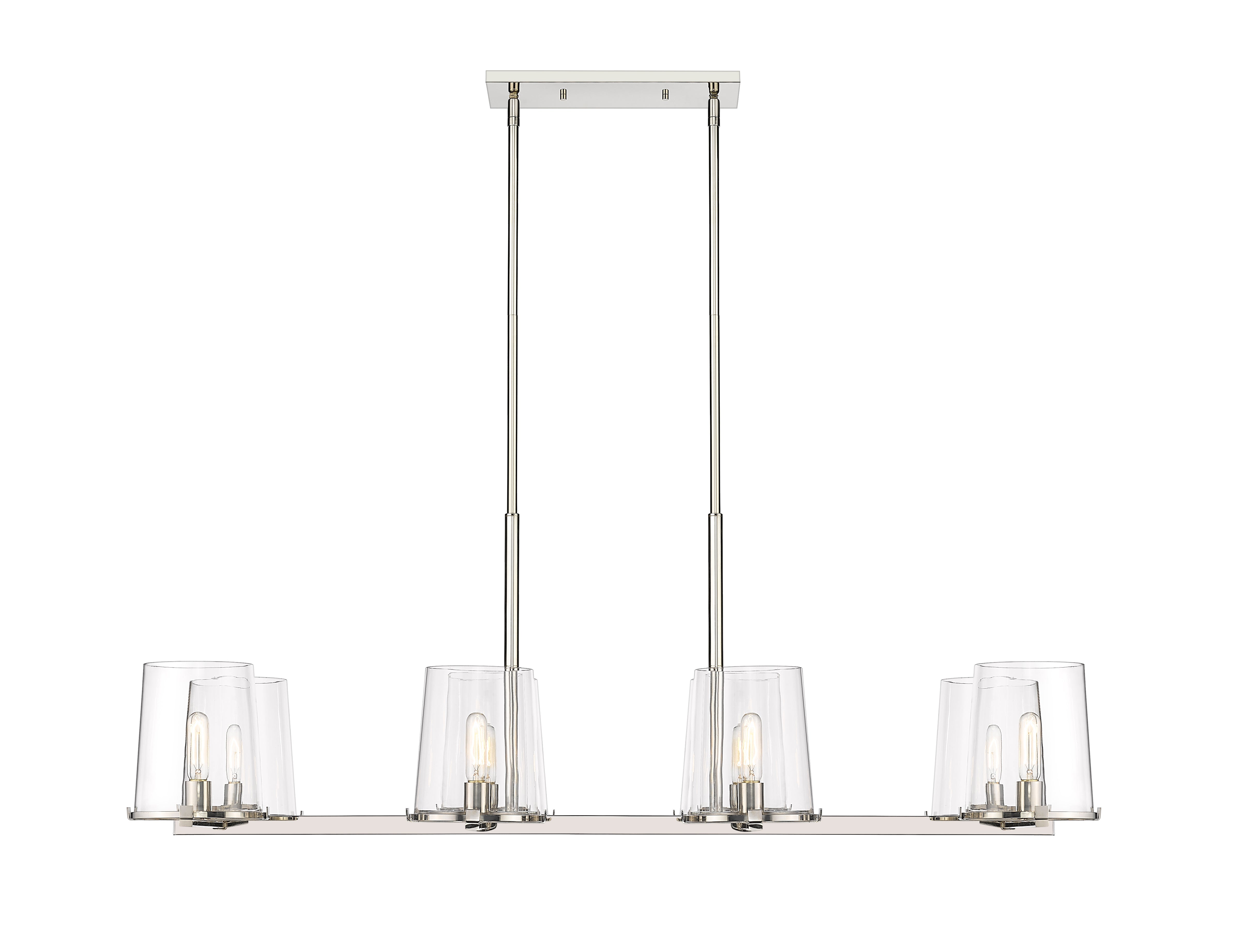 Callista 8 Light Linear Chandelier Polished Nickel