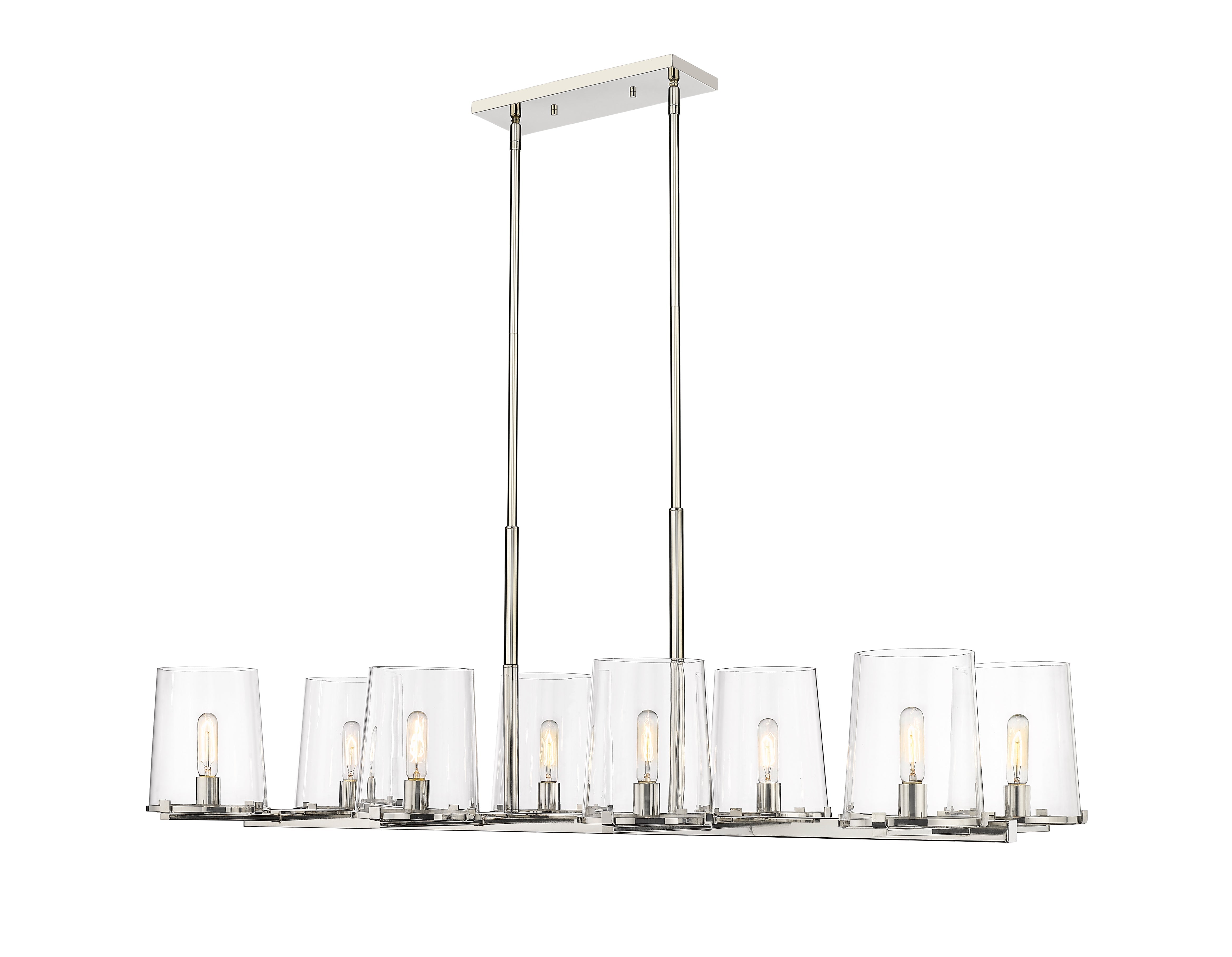 Callista 8 Light Linear Chandelier Polished Nickel