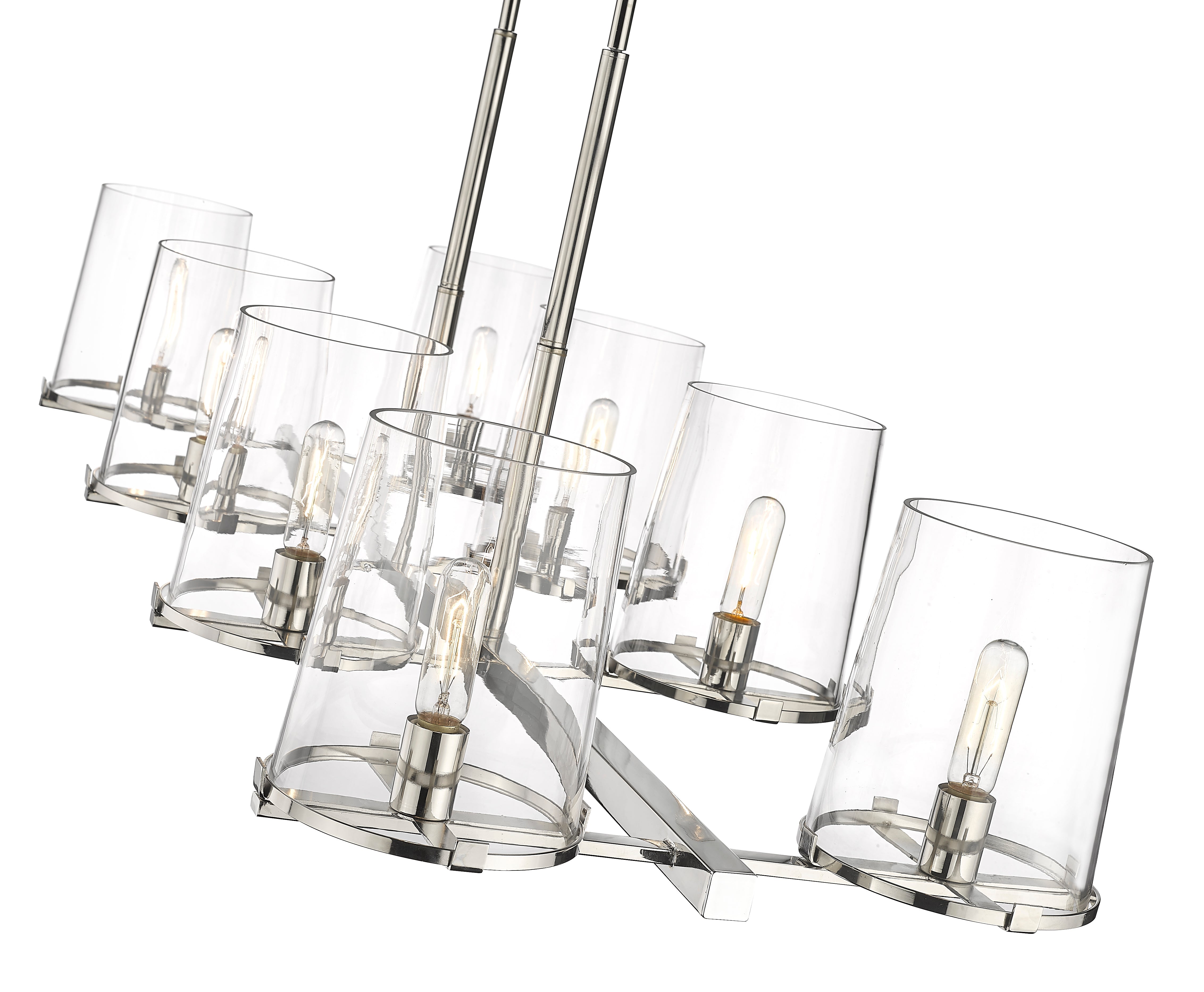 Callista 8 Light Linear Chandelier Polished Nickel