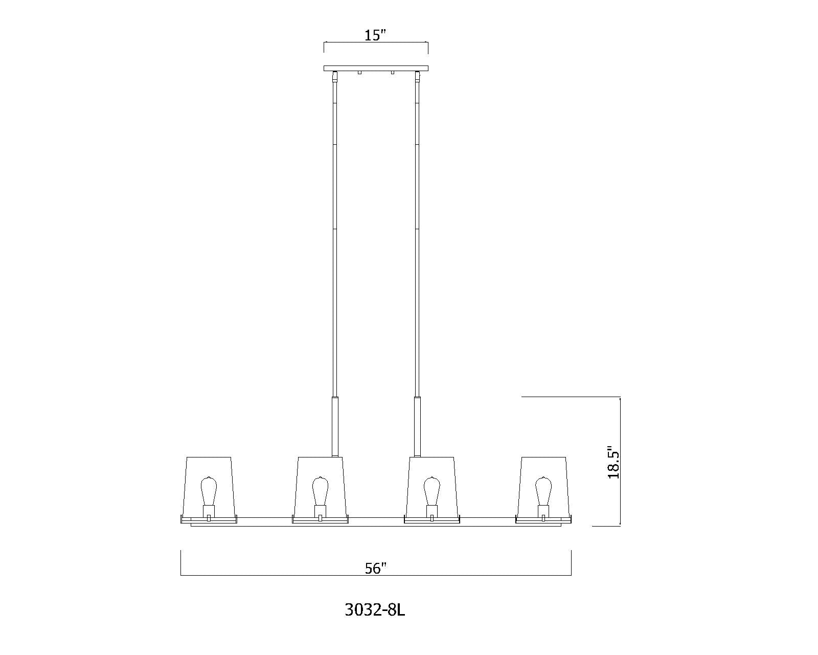 Callista 8 Light Linear Chandelier Polished Nickel