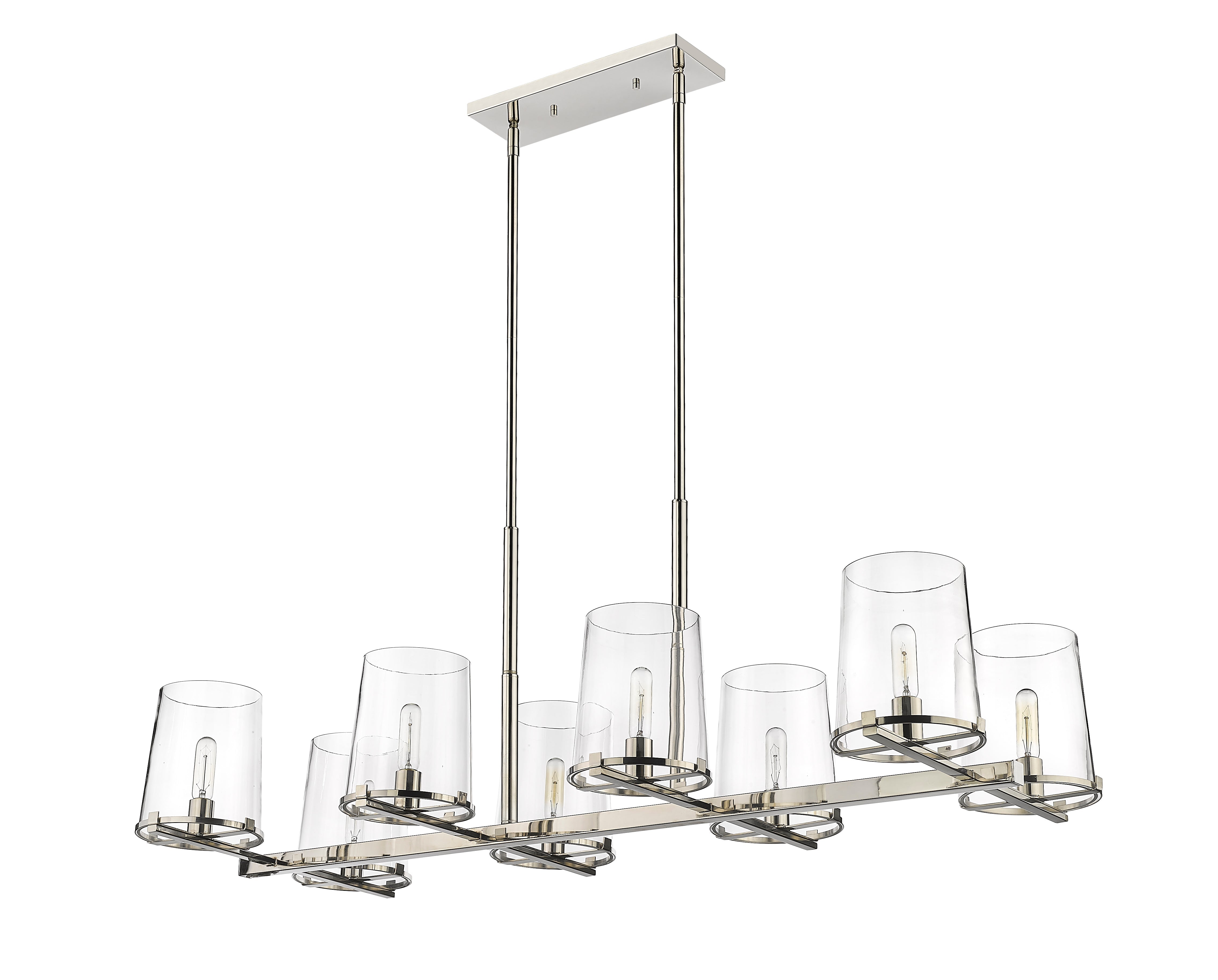 Callista 8 Light Linear Chandelier Polished Nickel