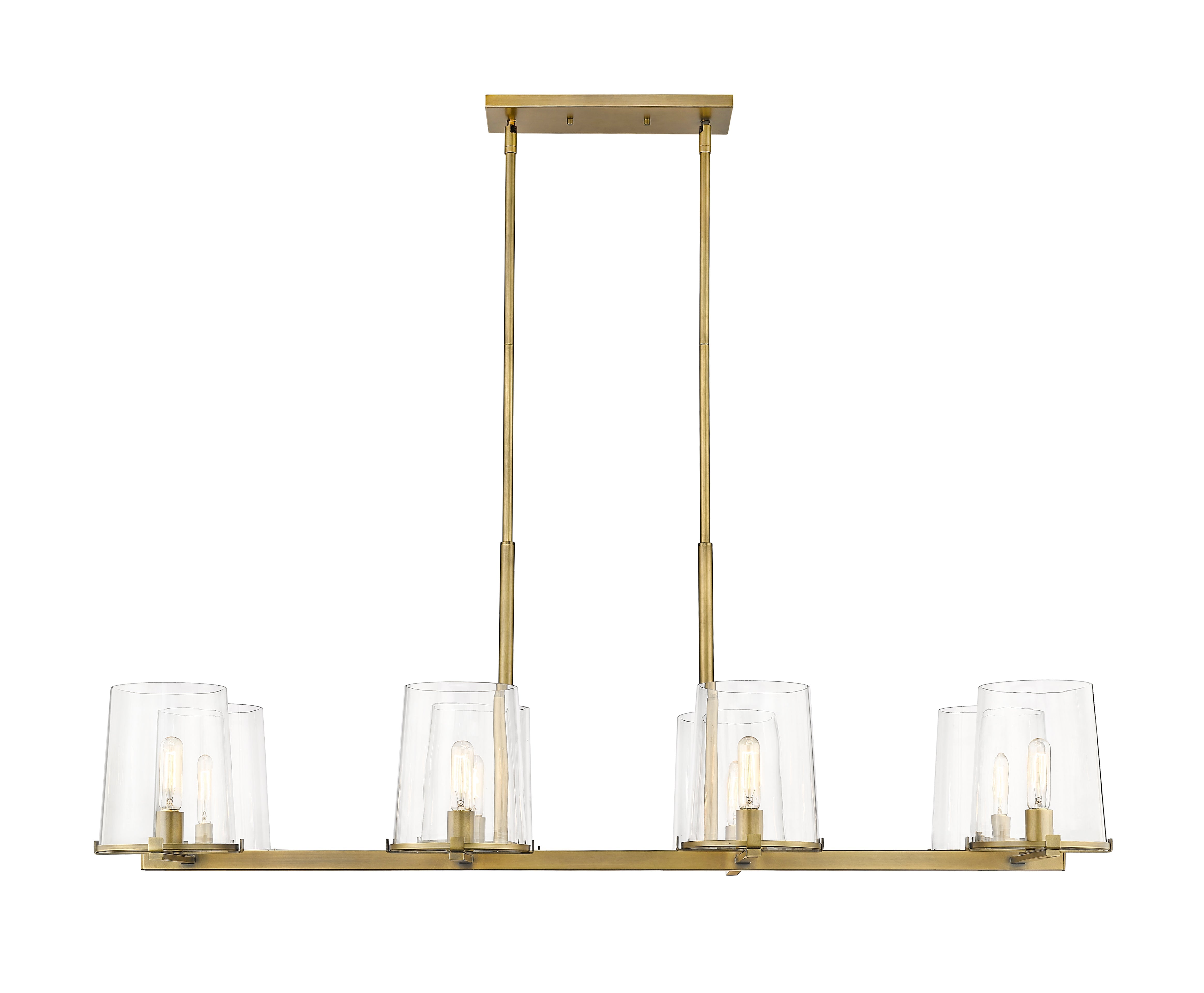 Callista 8 Light Linear Chandelier Rubbed Brass