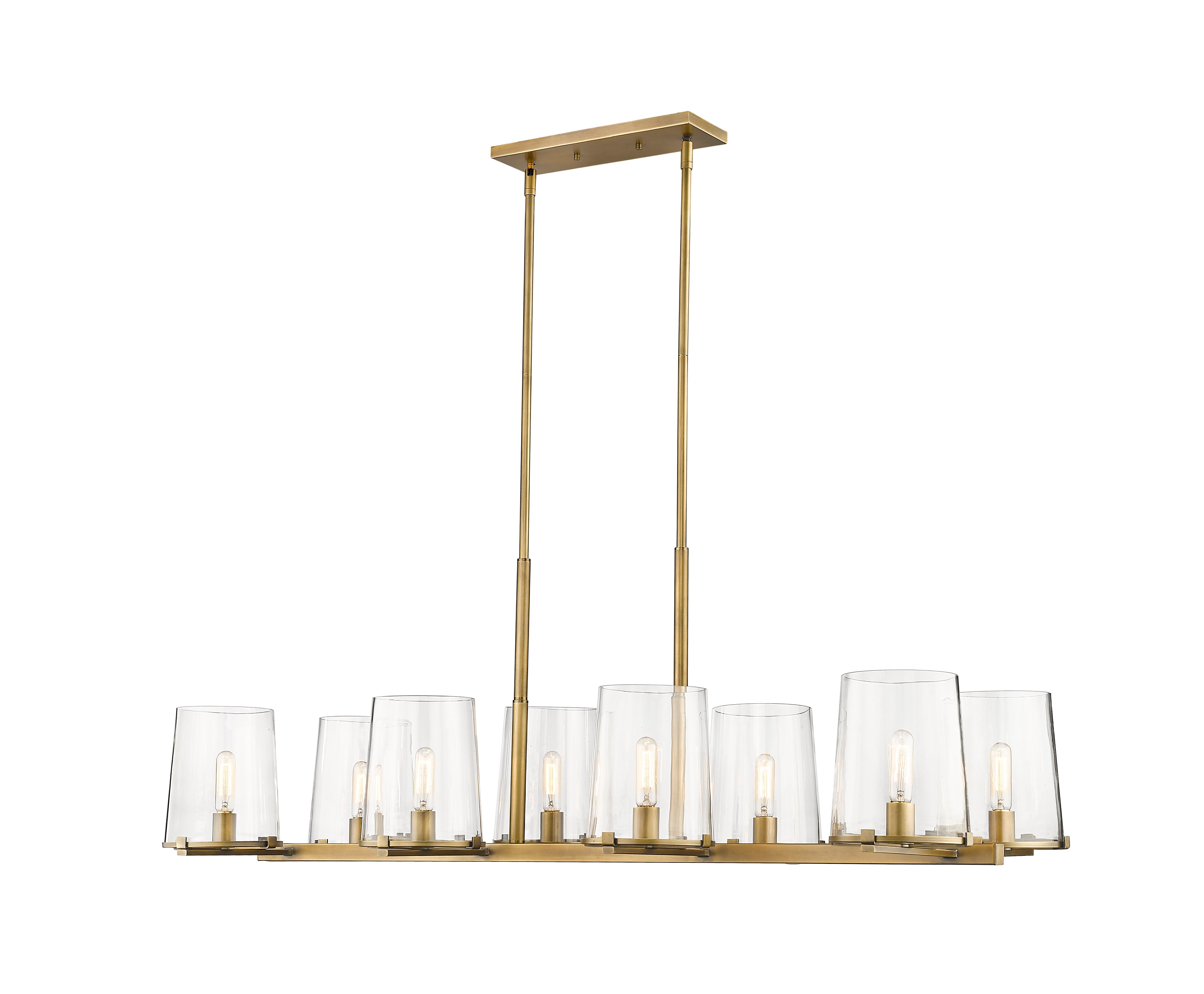 Callista 8 Light Linear Chandelier Rubbed Brass
