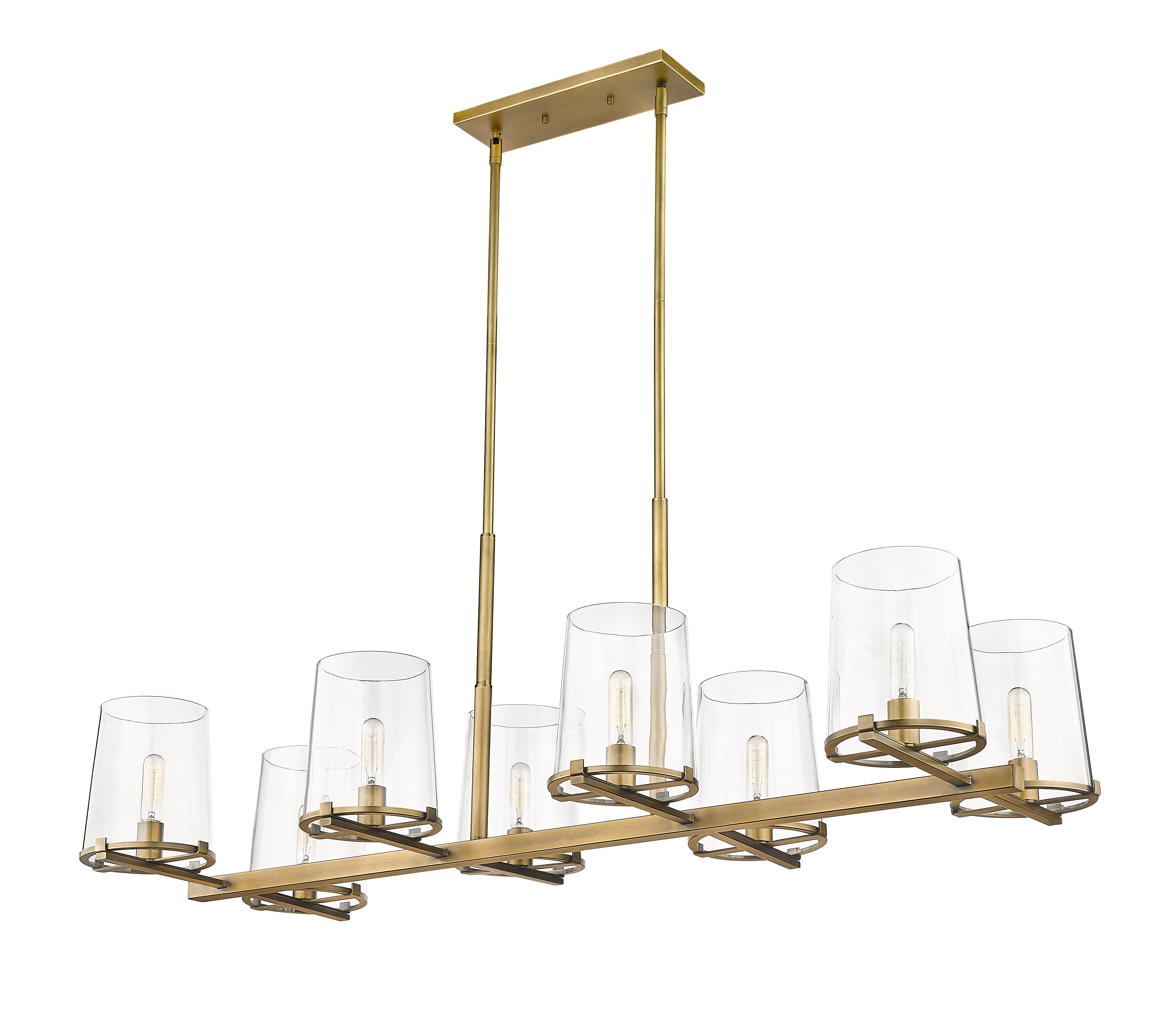 Callista 8 Light Linear Chandelier Rubbed Brass