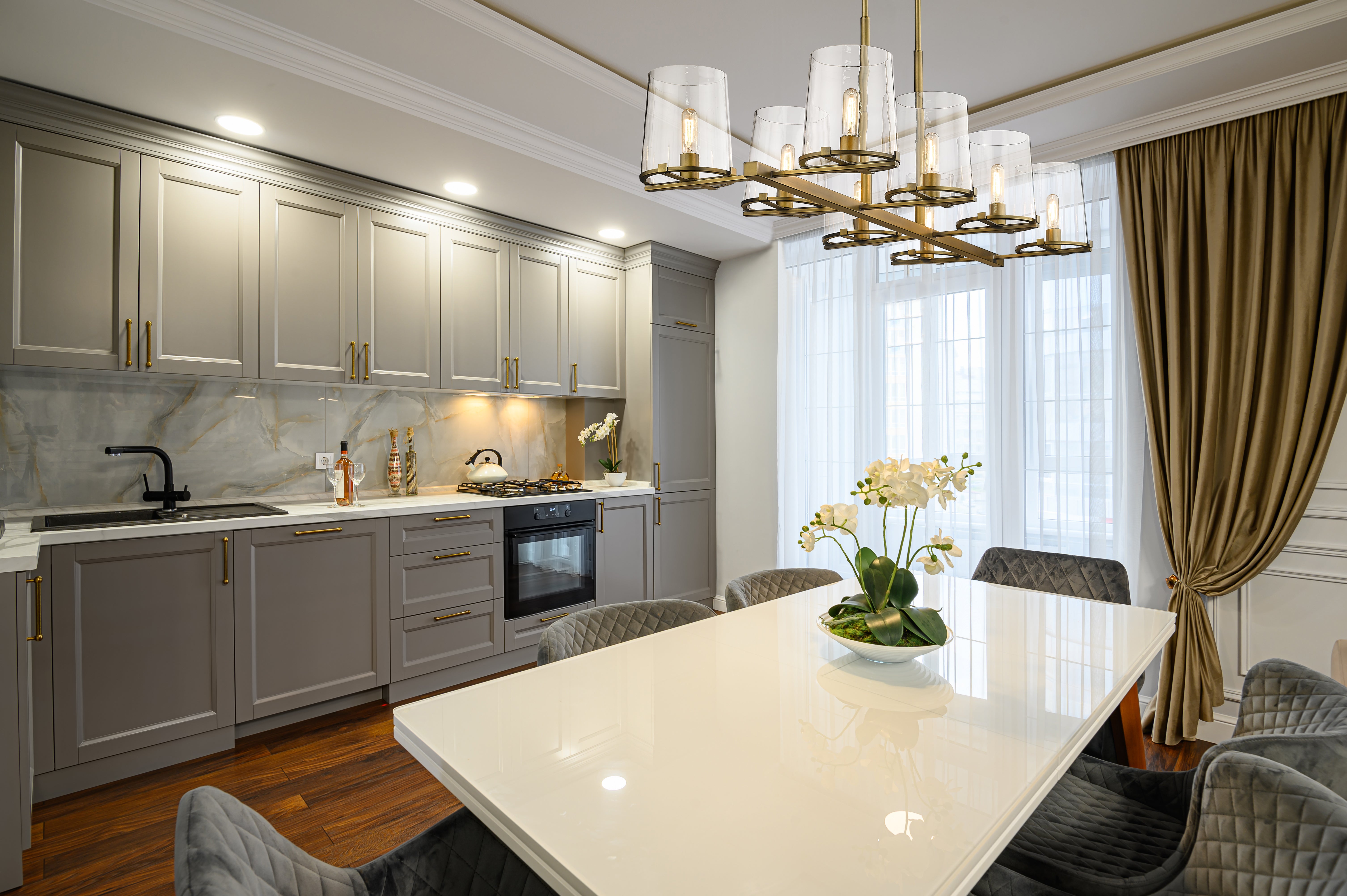 Callista 8 Light Linear Chandelier Rubbed Brass