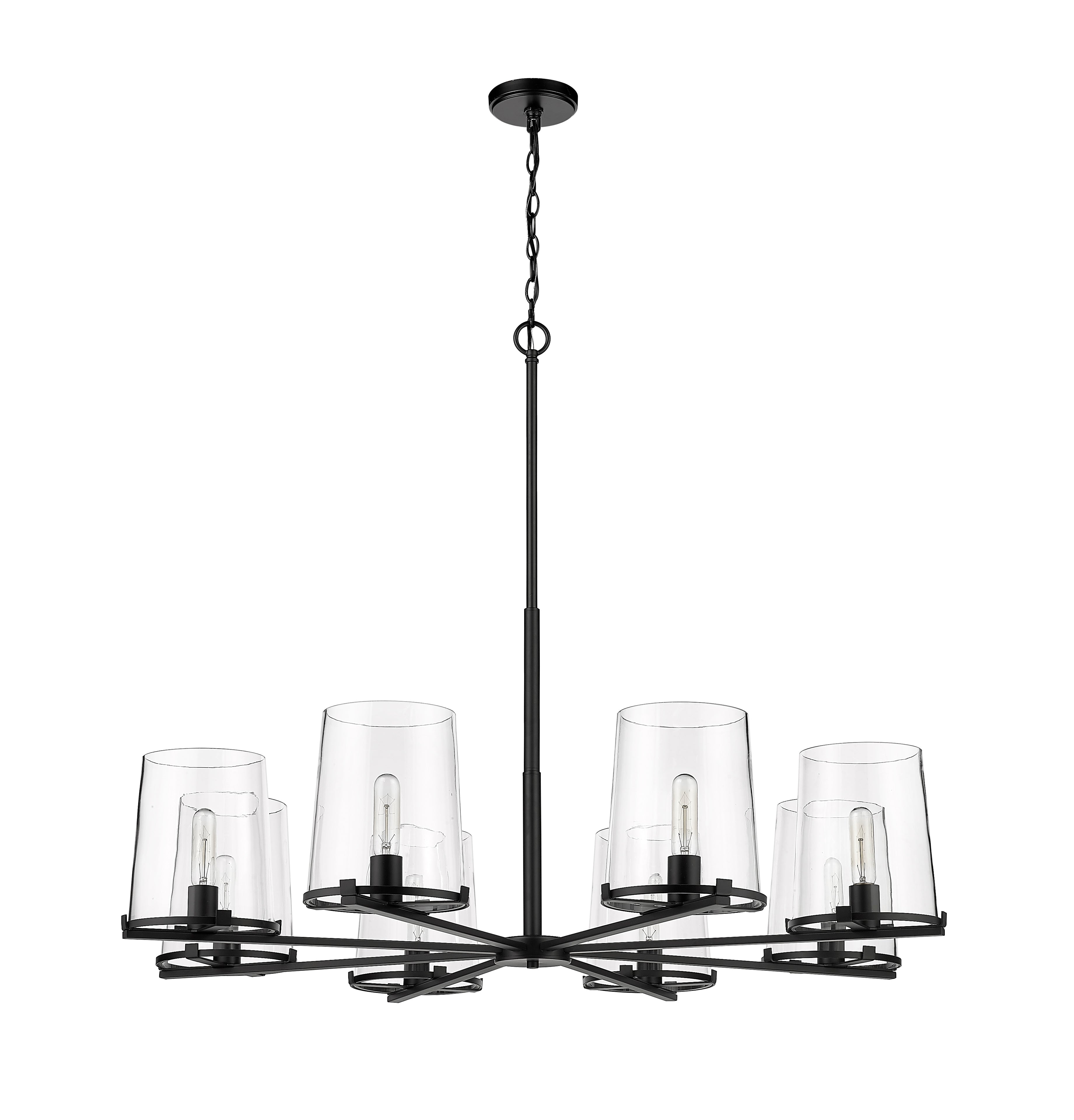 Callista 8 Light Chandelier Matte Black