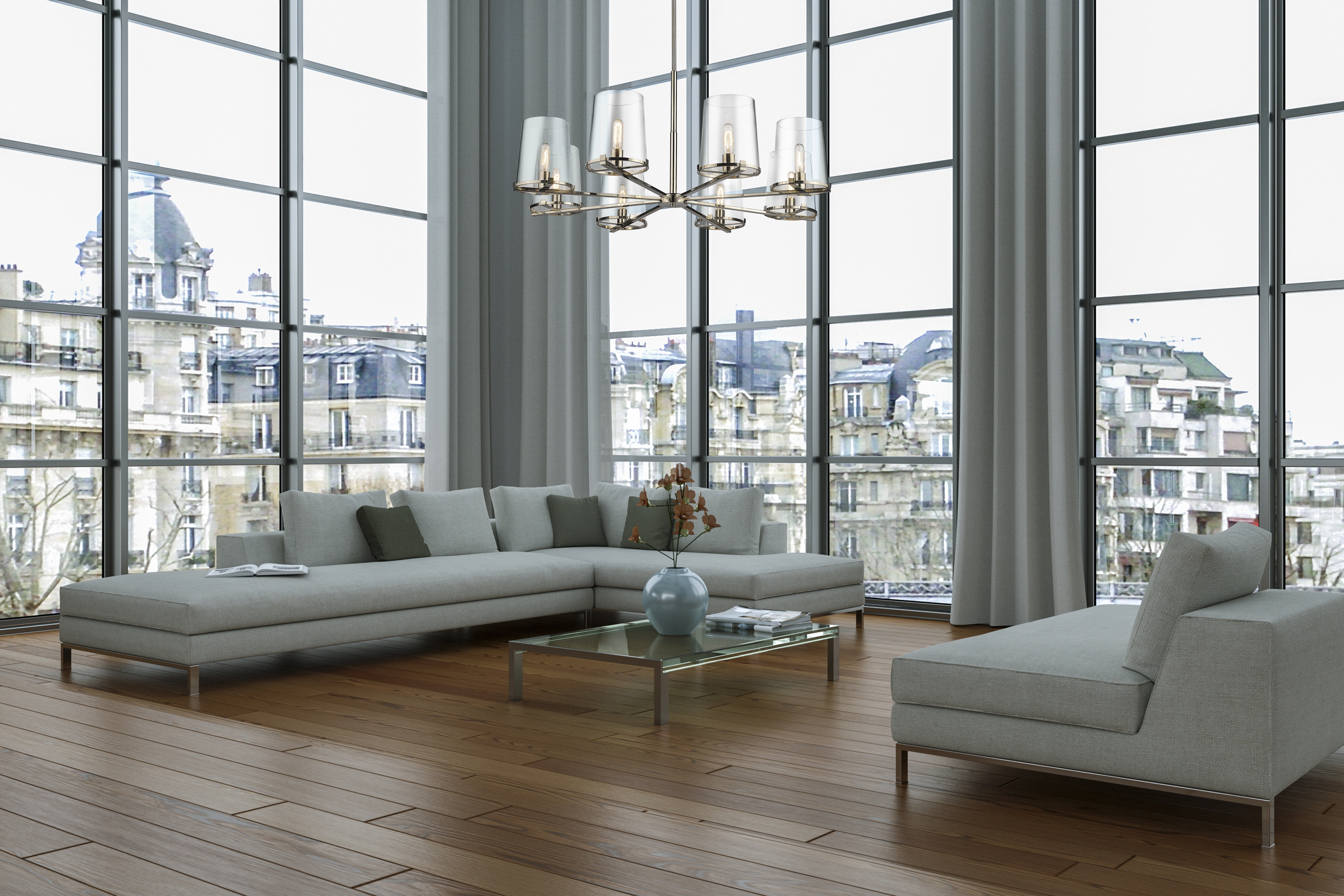 Callista 8 Light Chandelier Polished Nickel