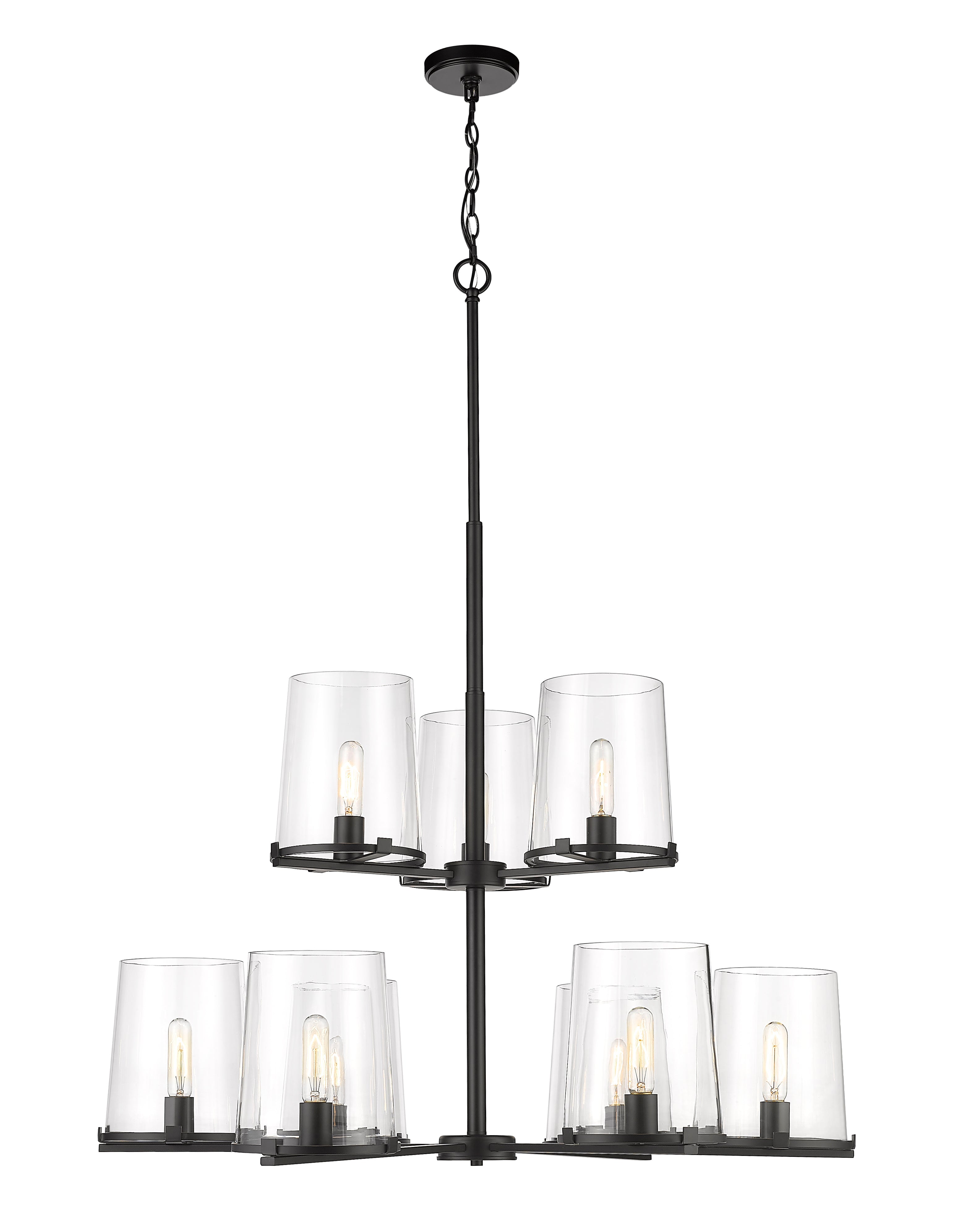 Callista 9 Light Chandelier Matte Black