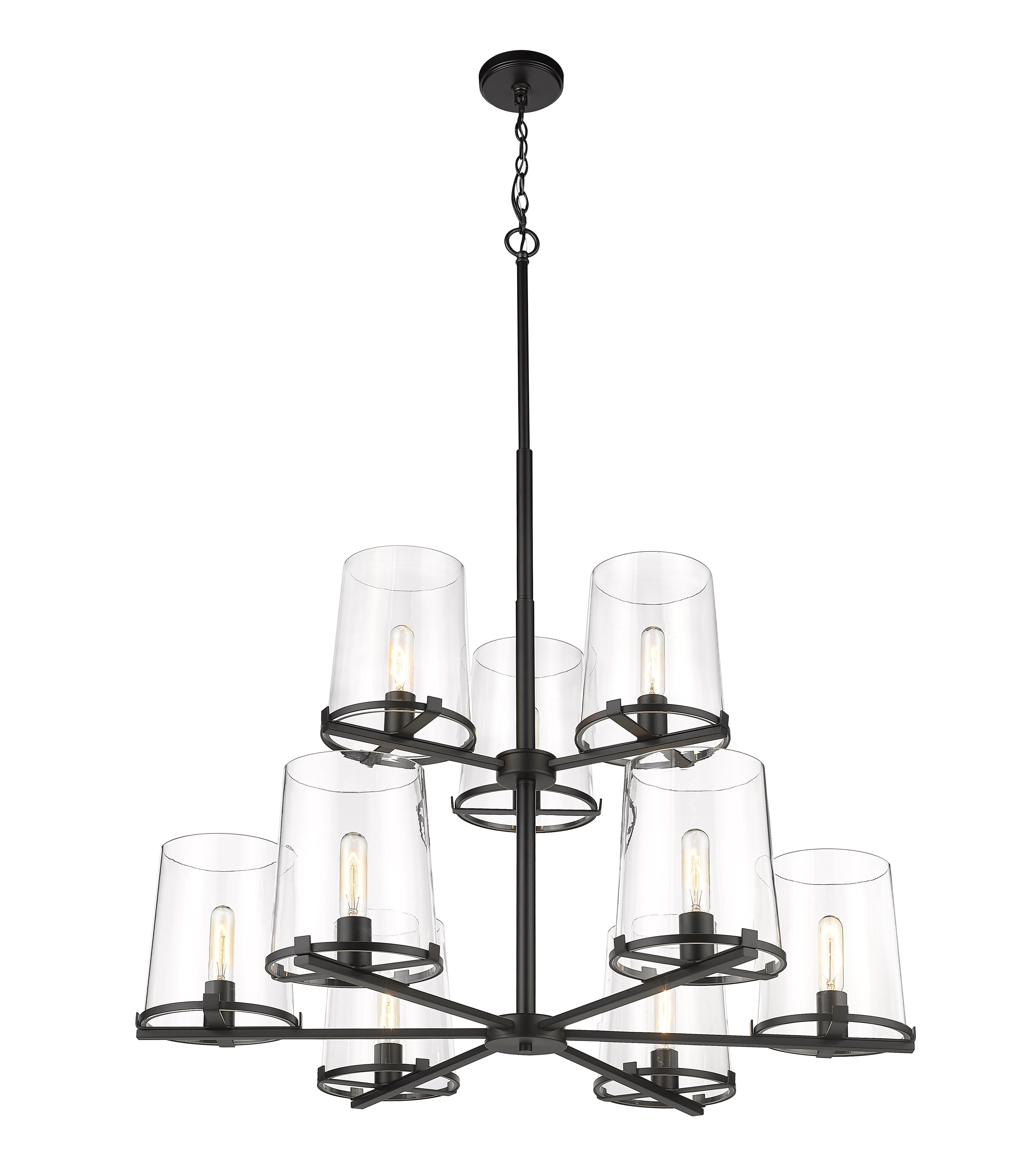 Callista 9 Light Chandelier Matte Black