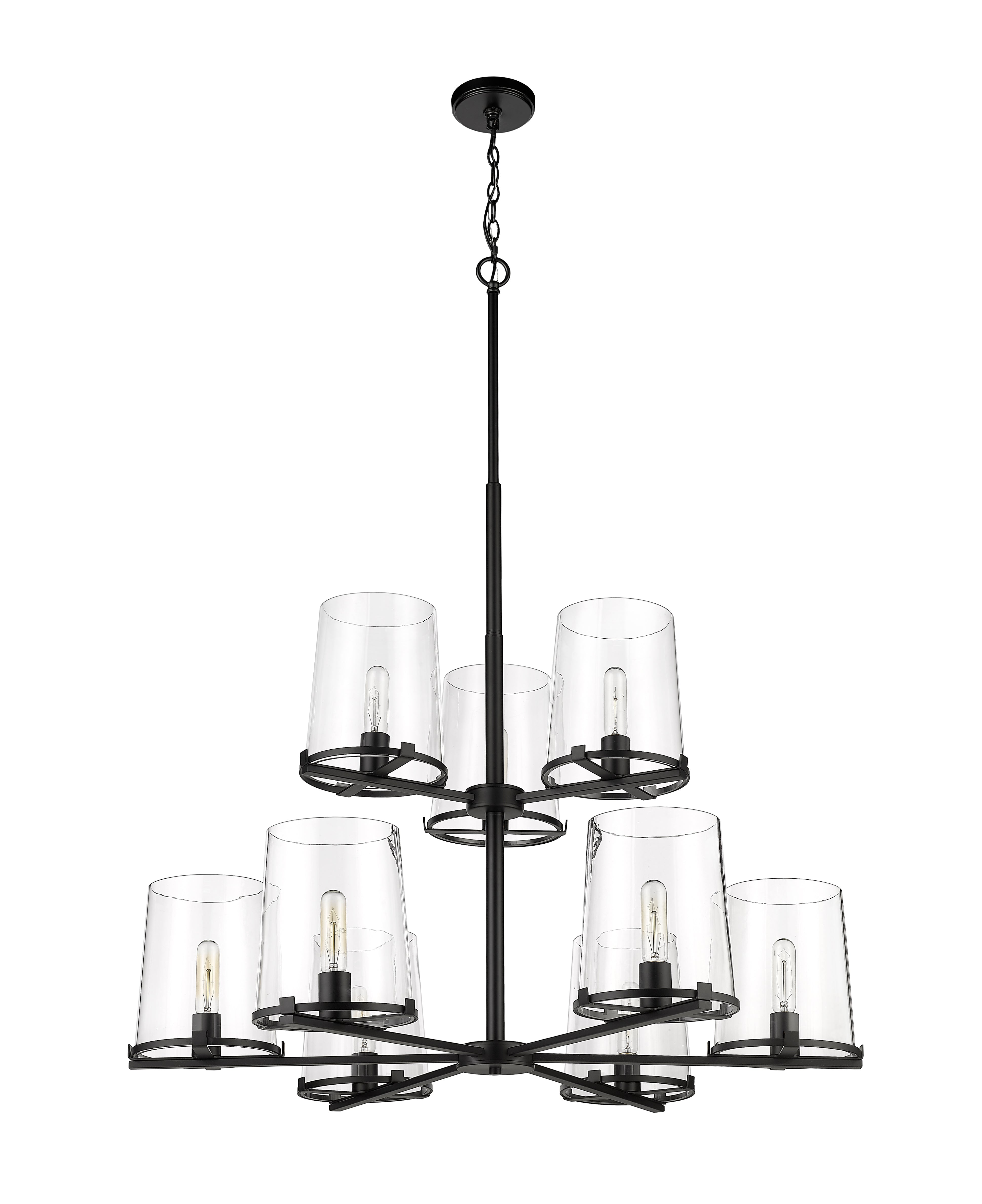 Callista 9 Light Chandelier Matte Black
