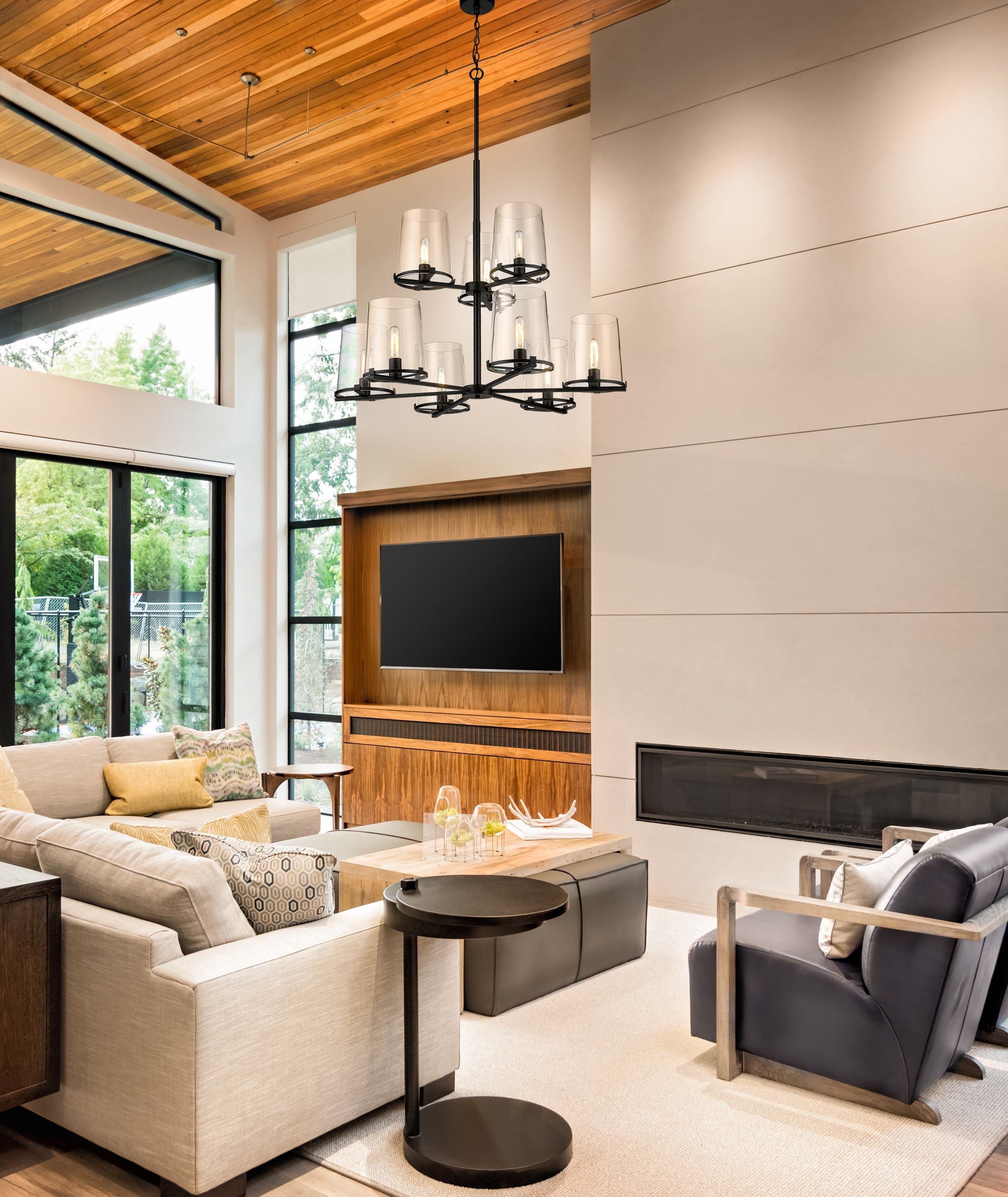 Callista 9 Light Chandelier Matte Black