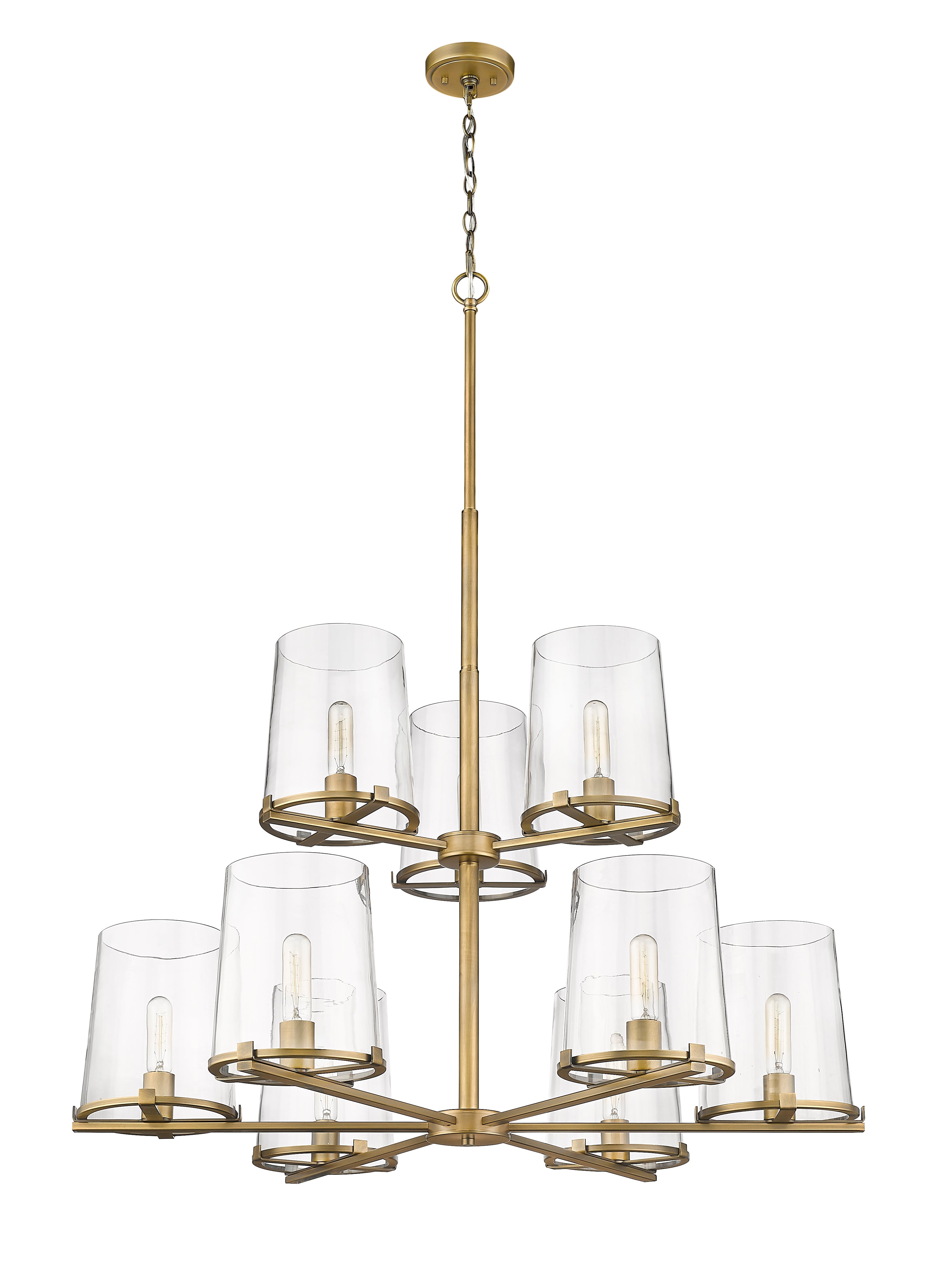 Callista 9 Light Chandelier Rubbed Brass