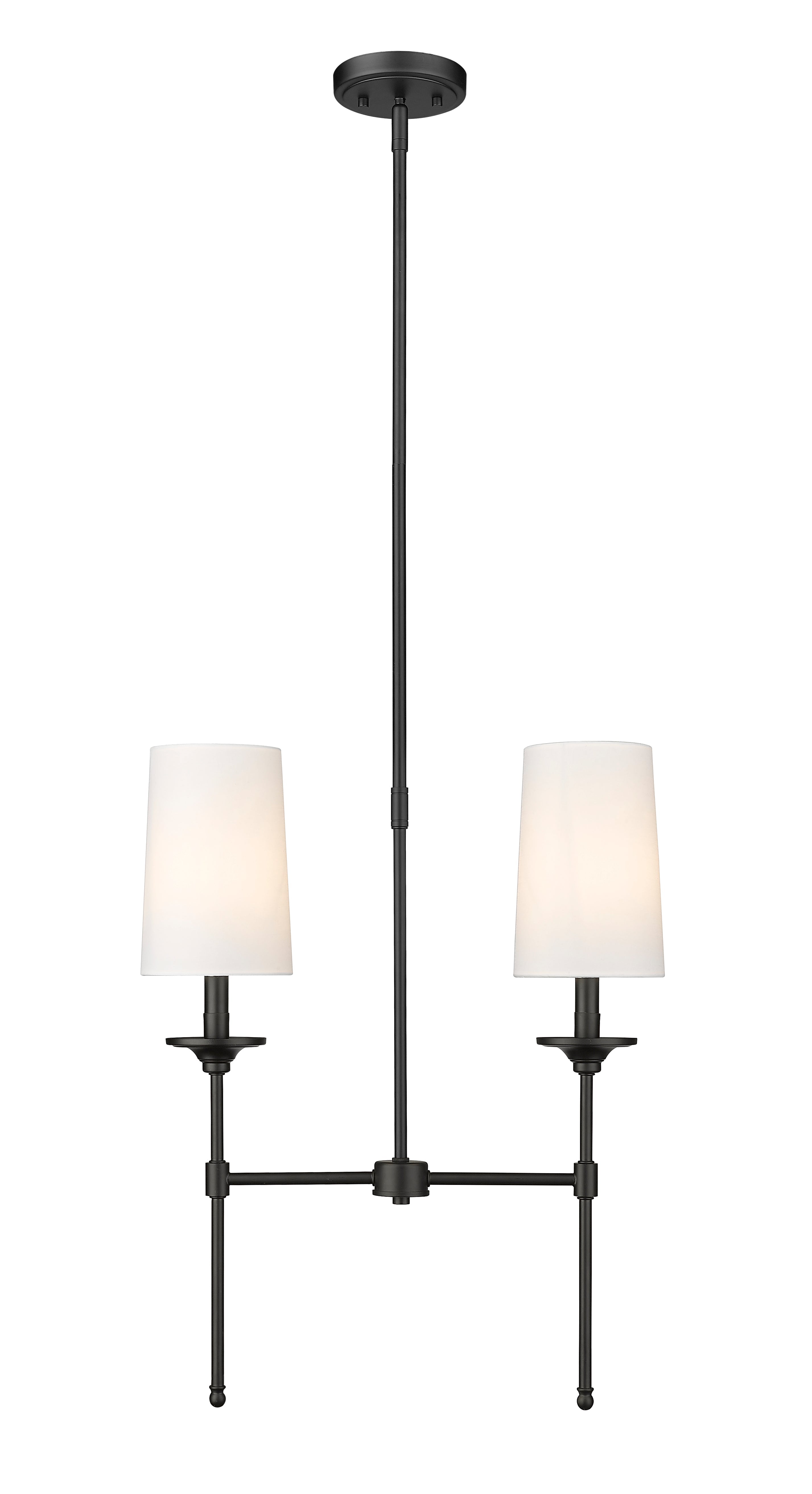 Emily 2 Light Linear Chandelier Matte Black