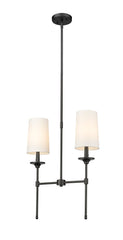 Emily 2 Light Linear Chandelier Matte Black