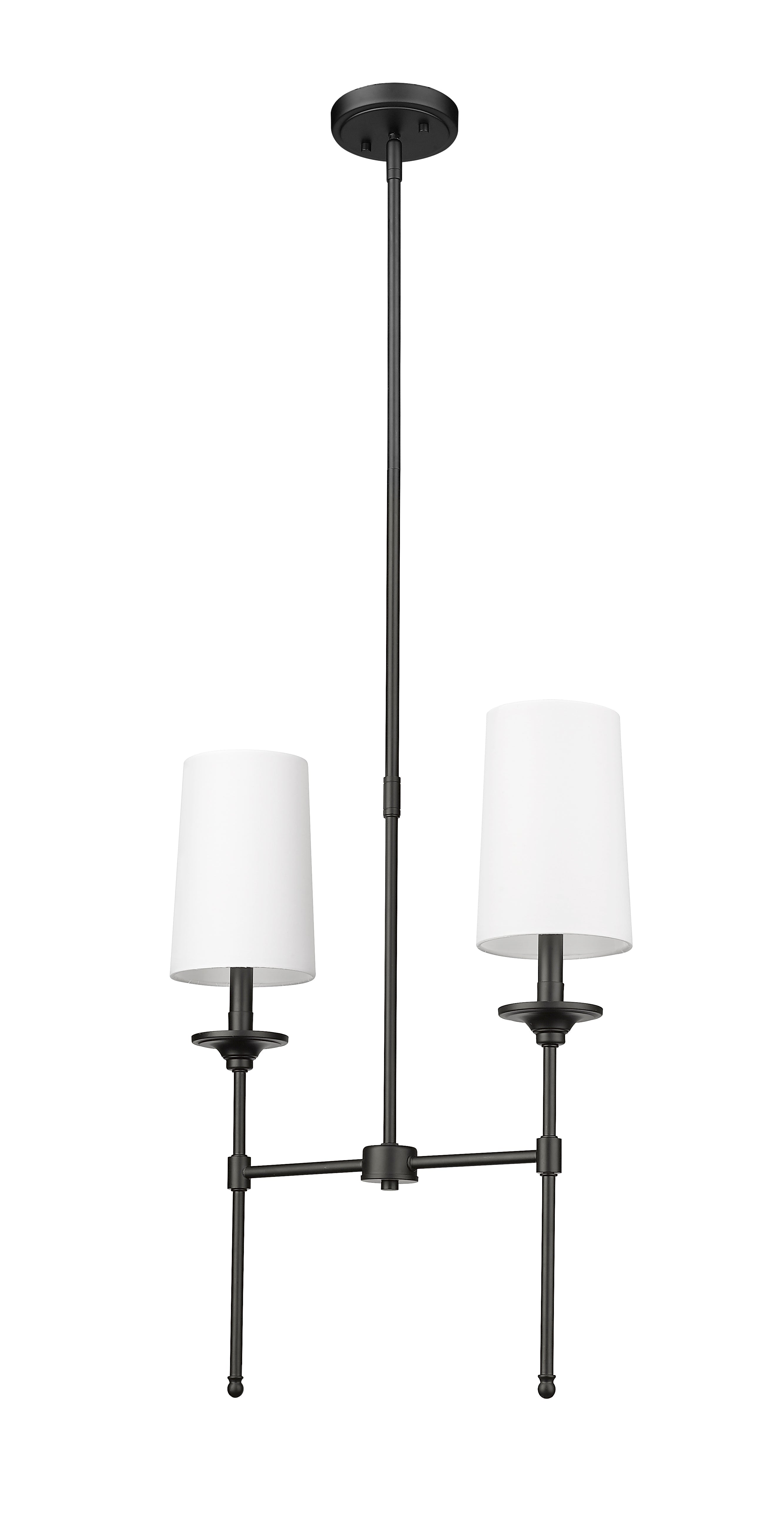 Emily 2 Light Linear Chandelier Matte Black