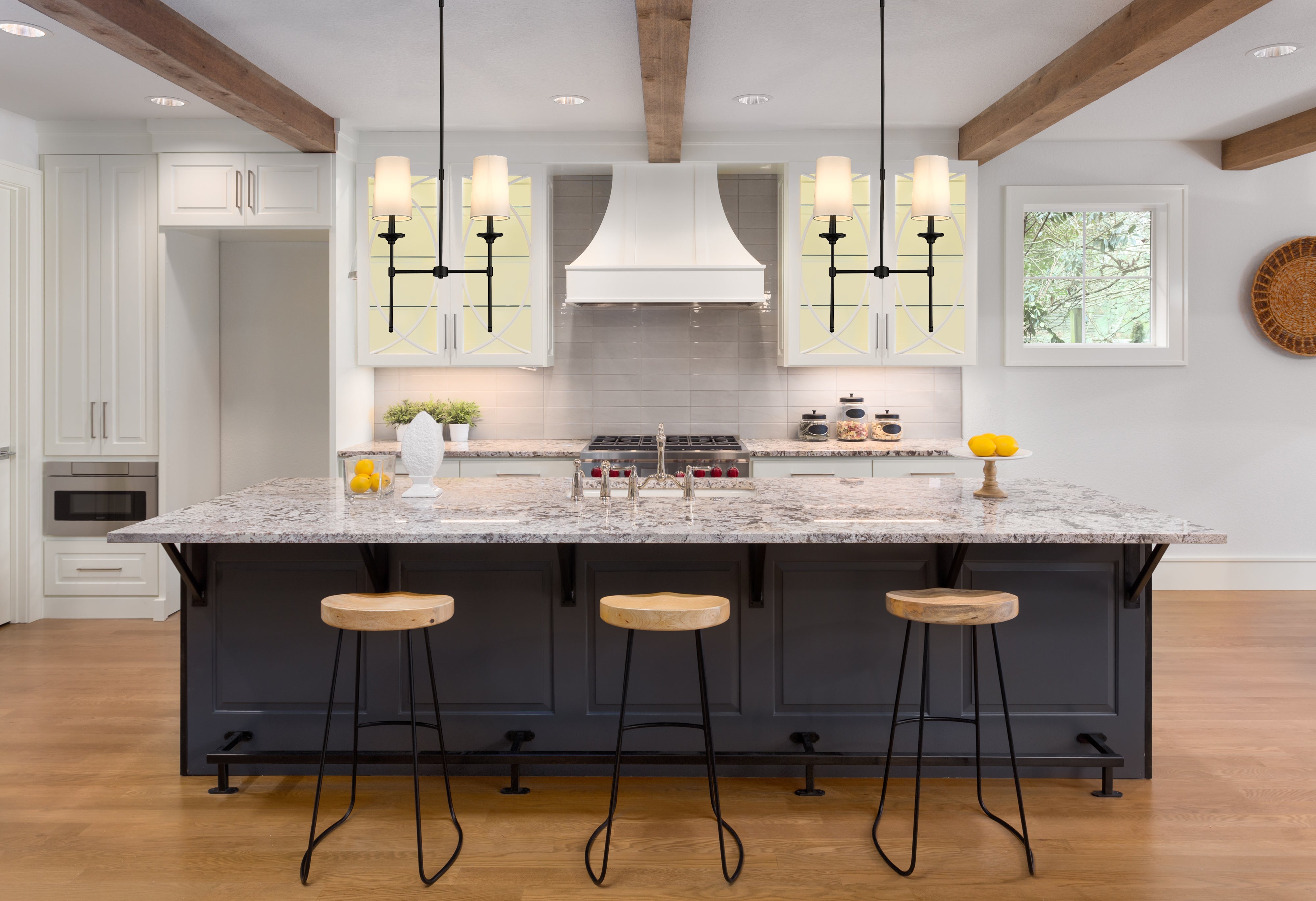 Emily 2 Light Linear Chandelier Matte Black