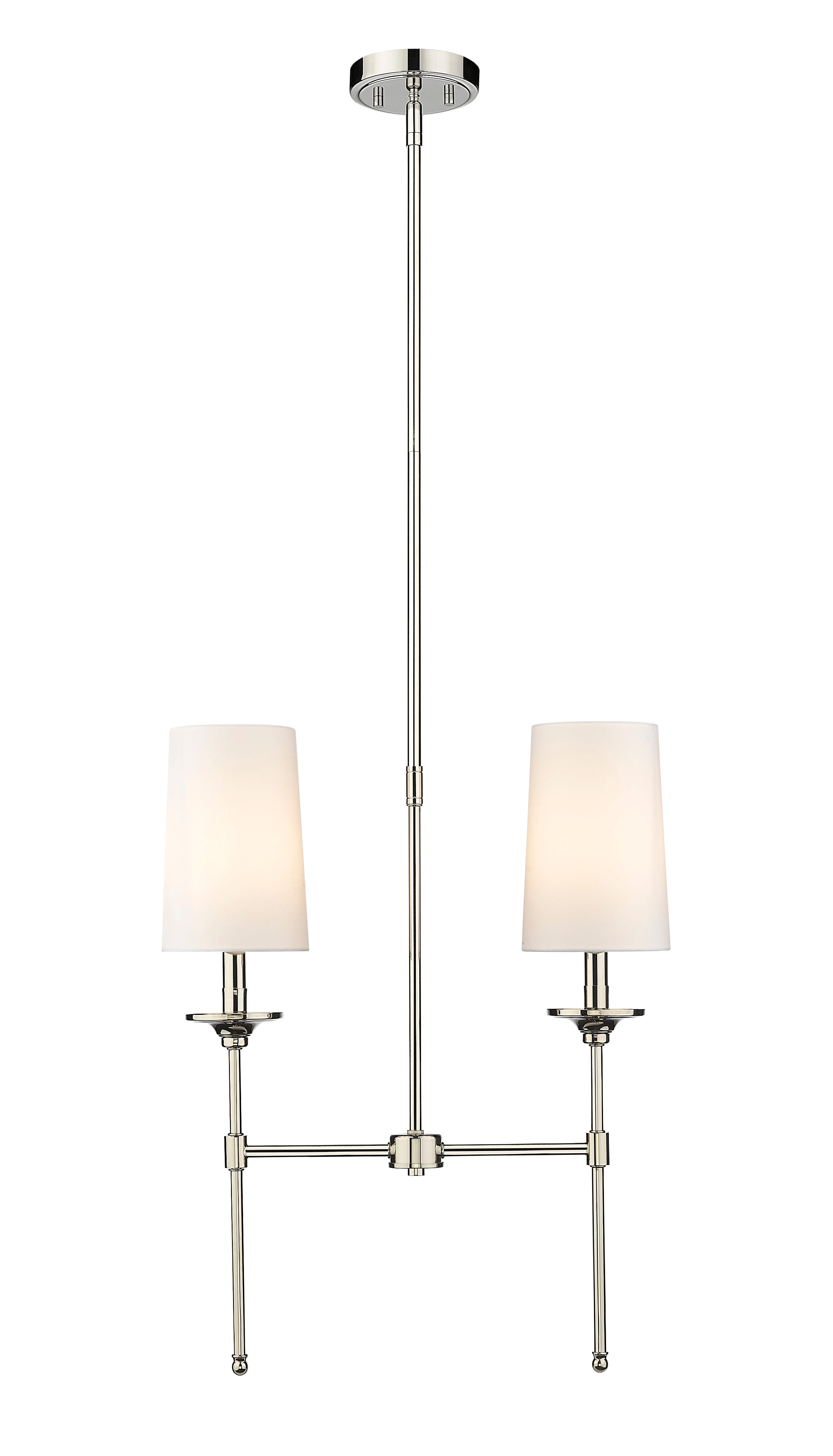 Emily 2 Light Linear Chandelier Polished Nickel