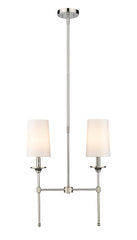 Emily 2 Light Linear Chandelier Polished Nickel