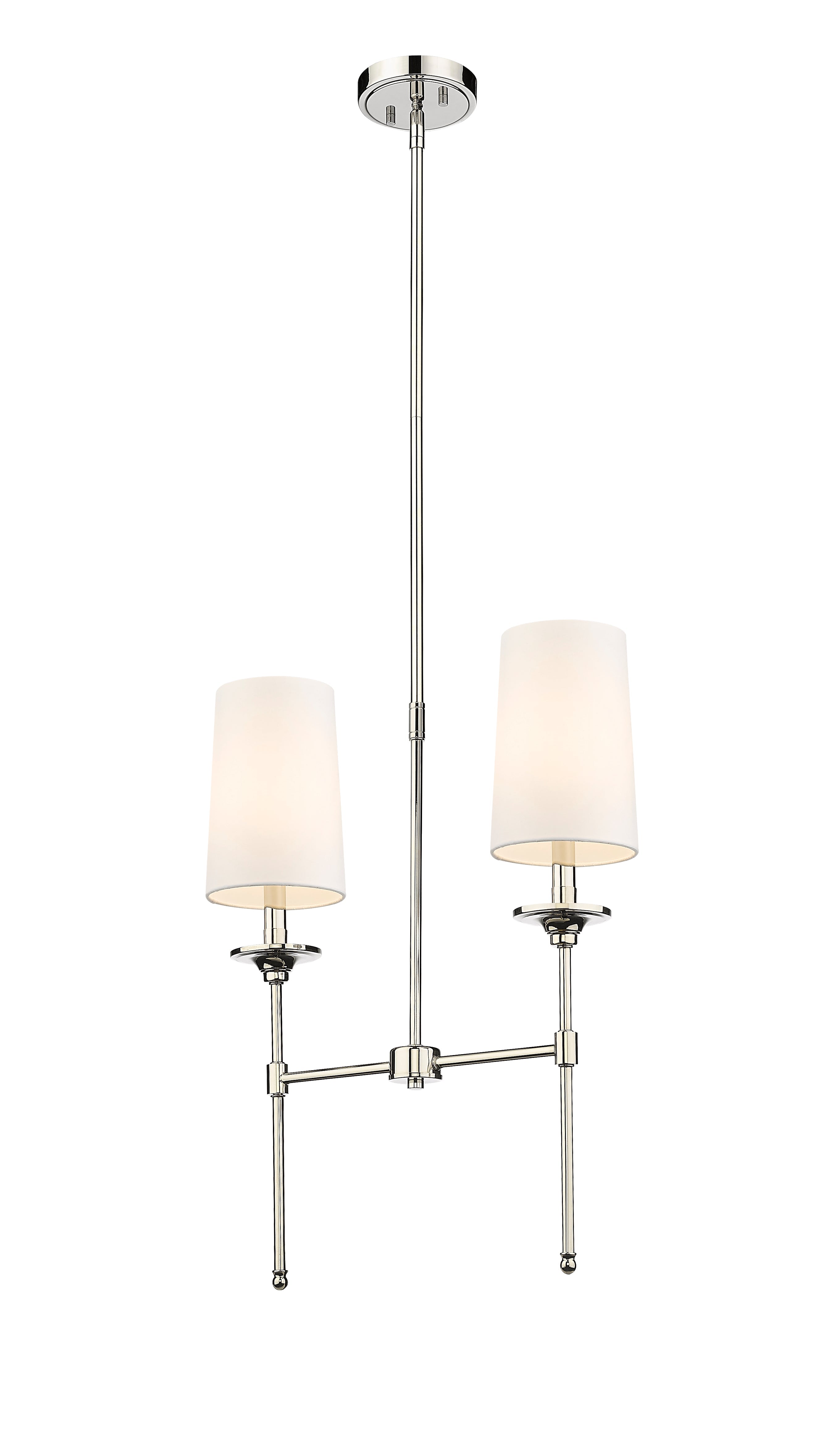Emily 2 Light Linear Chandelier Polished Nickel