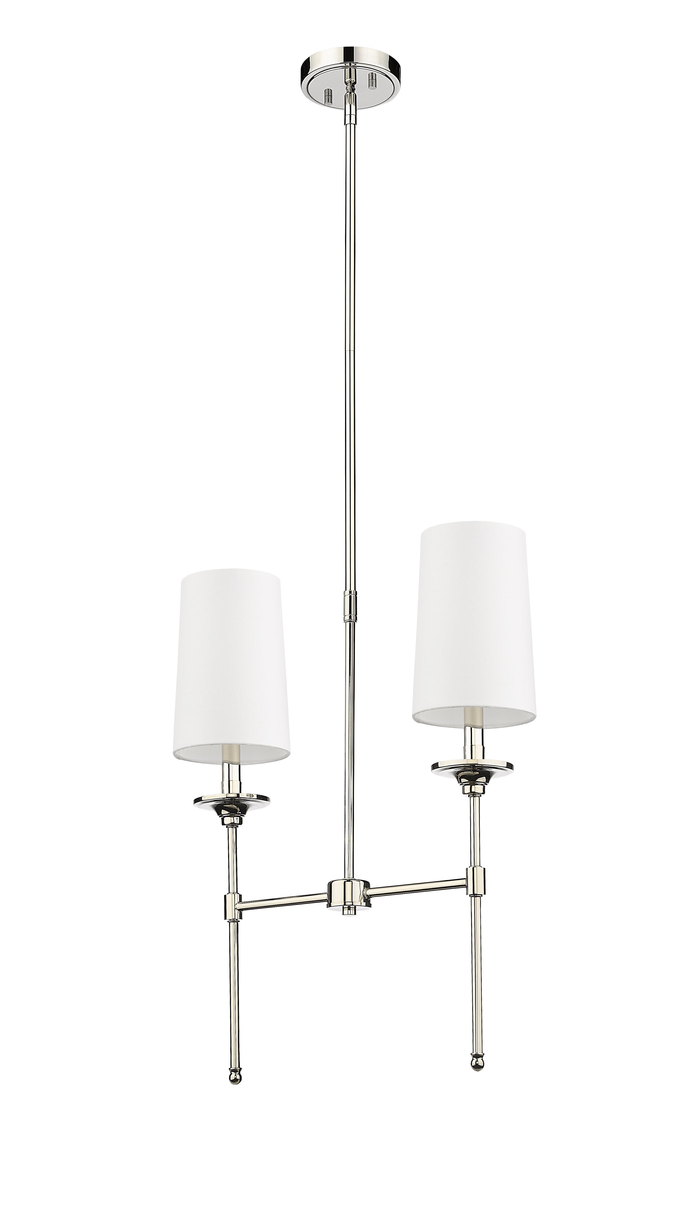 Emily 2 Light Linear Chandelier Polished Nickel