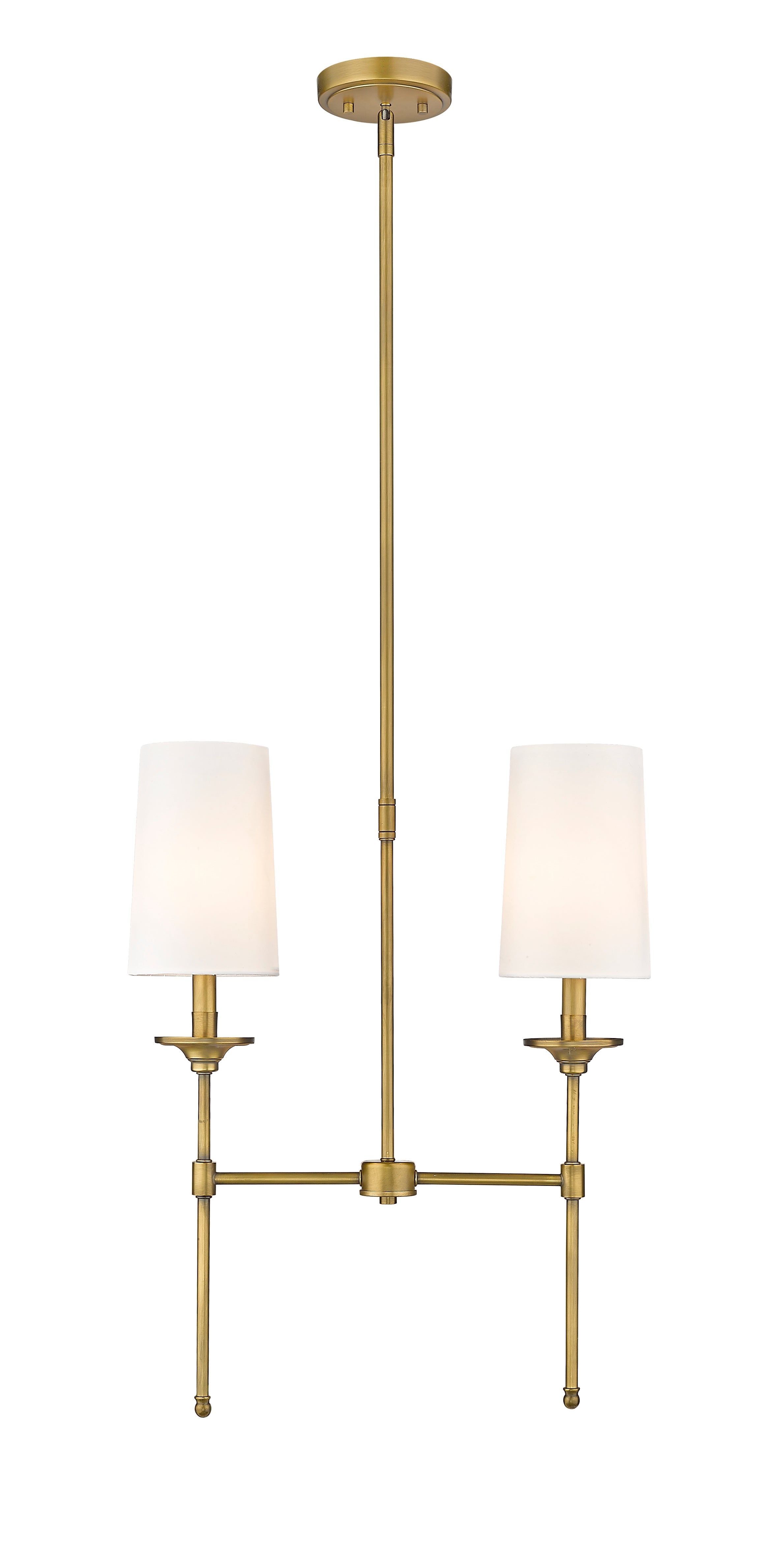 Emily 2 Light Linear Chandelier Rubbed Brass