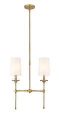 Emily 2 Light Linear Chandelier Rubbed Brass