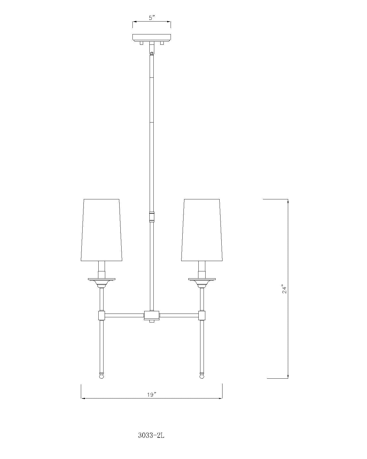 Emily 2 Light Linear Chandelier Rubbed Brass
