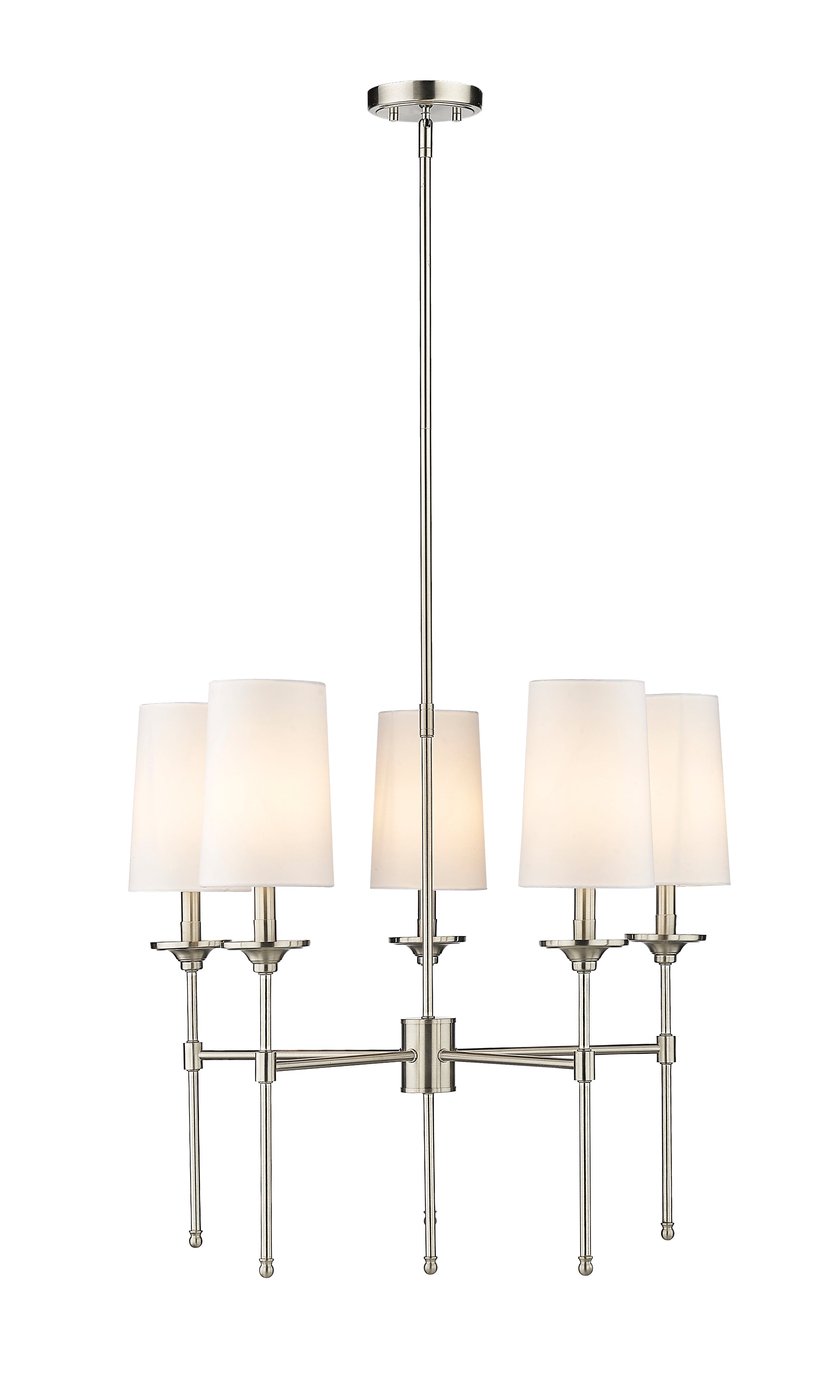Emily 5 Light Chandelier Brushed Nickel