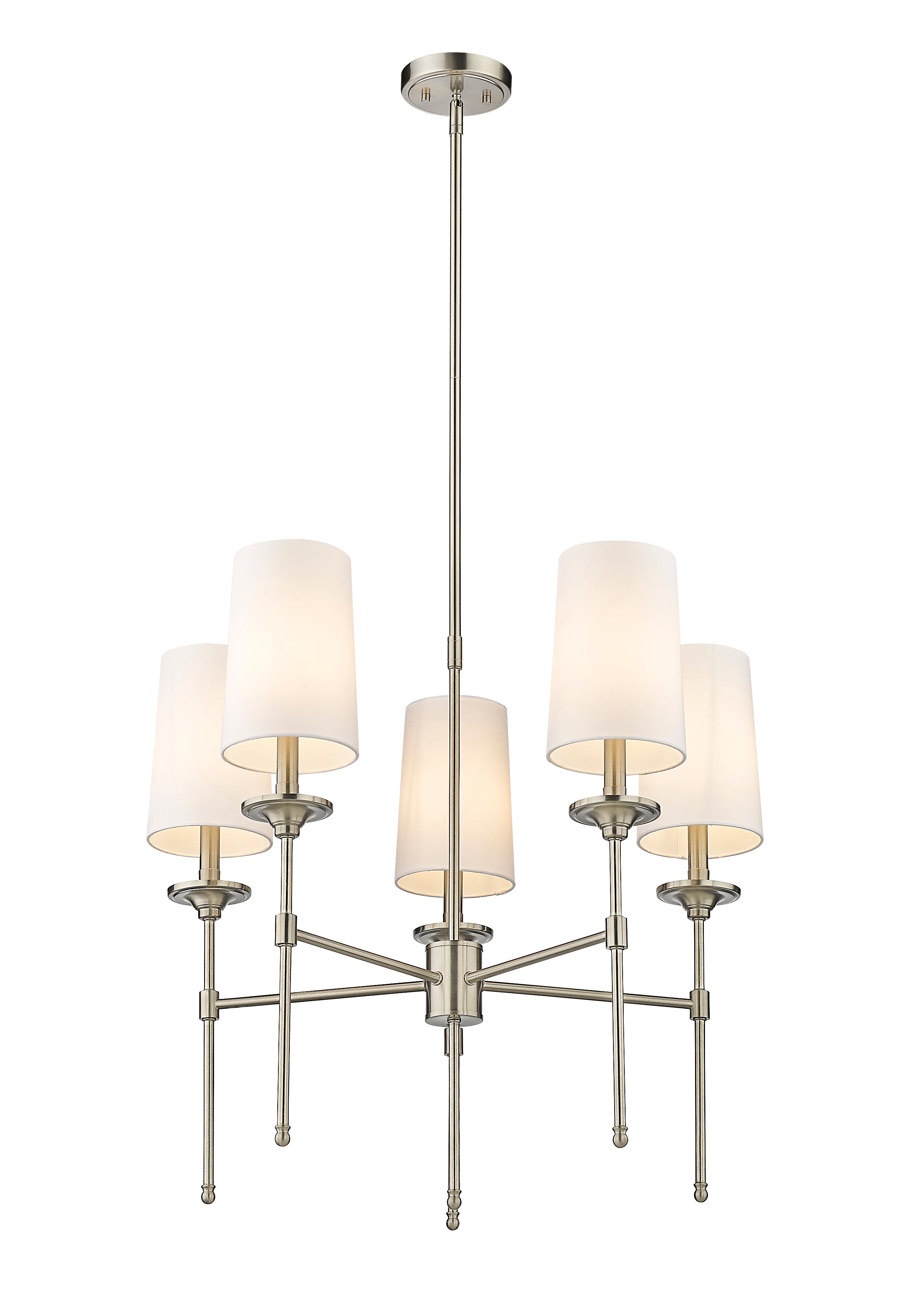 Emily 5 Light Chandelier Brushed Nickel