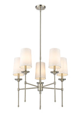 Emily 5 Light Chandelier Brushed Nickel