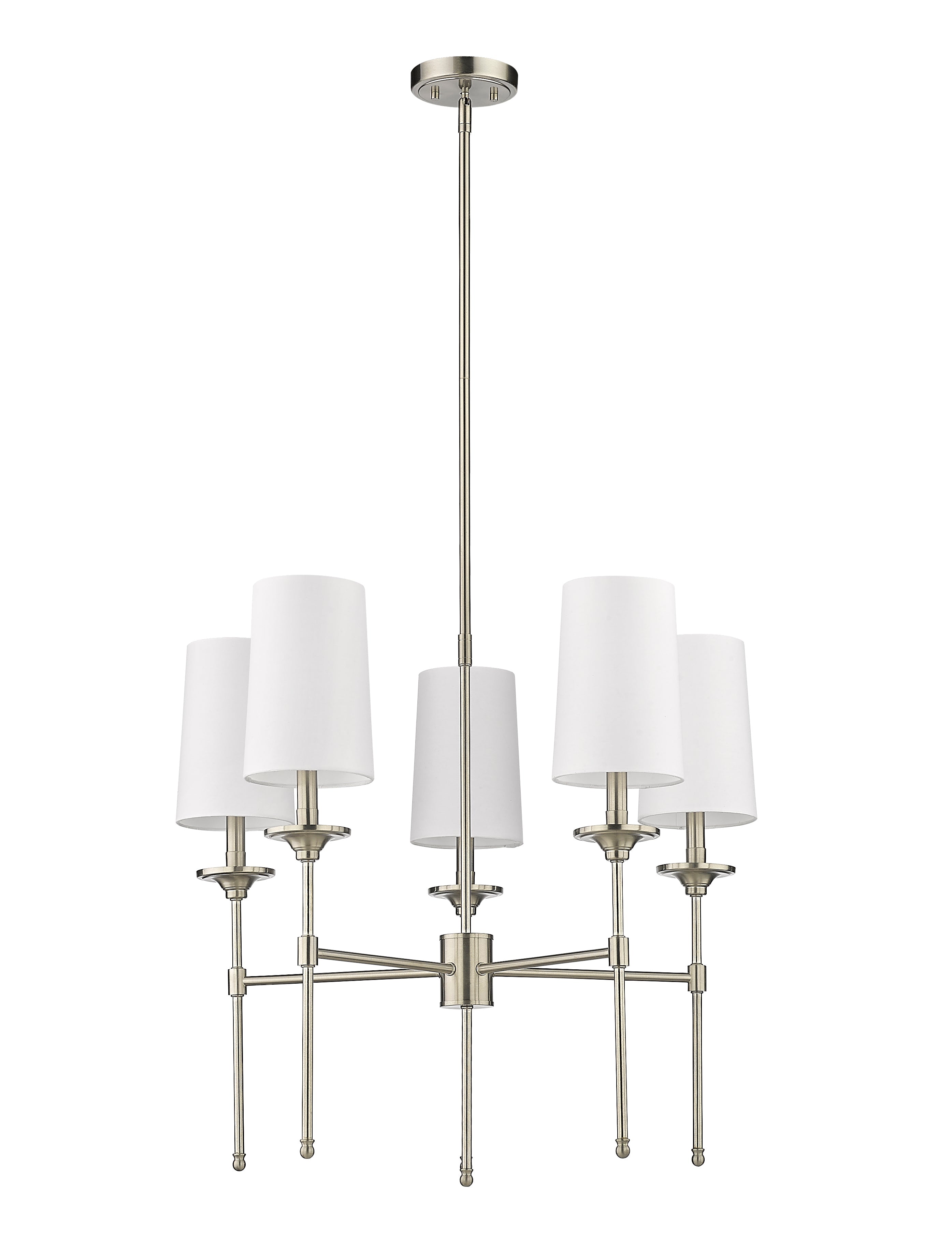 Emily 5 Light Chandelier Brushed Nickel