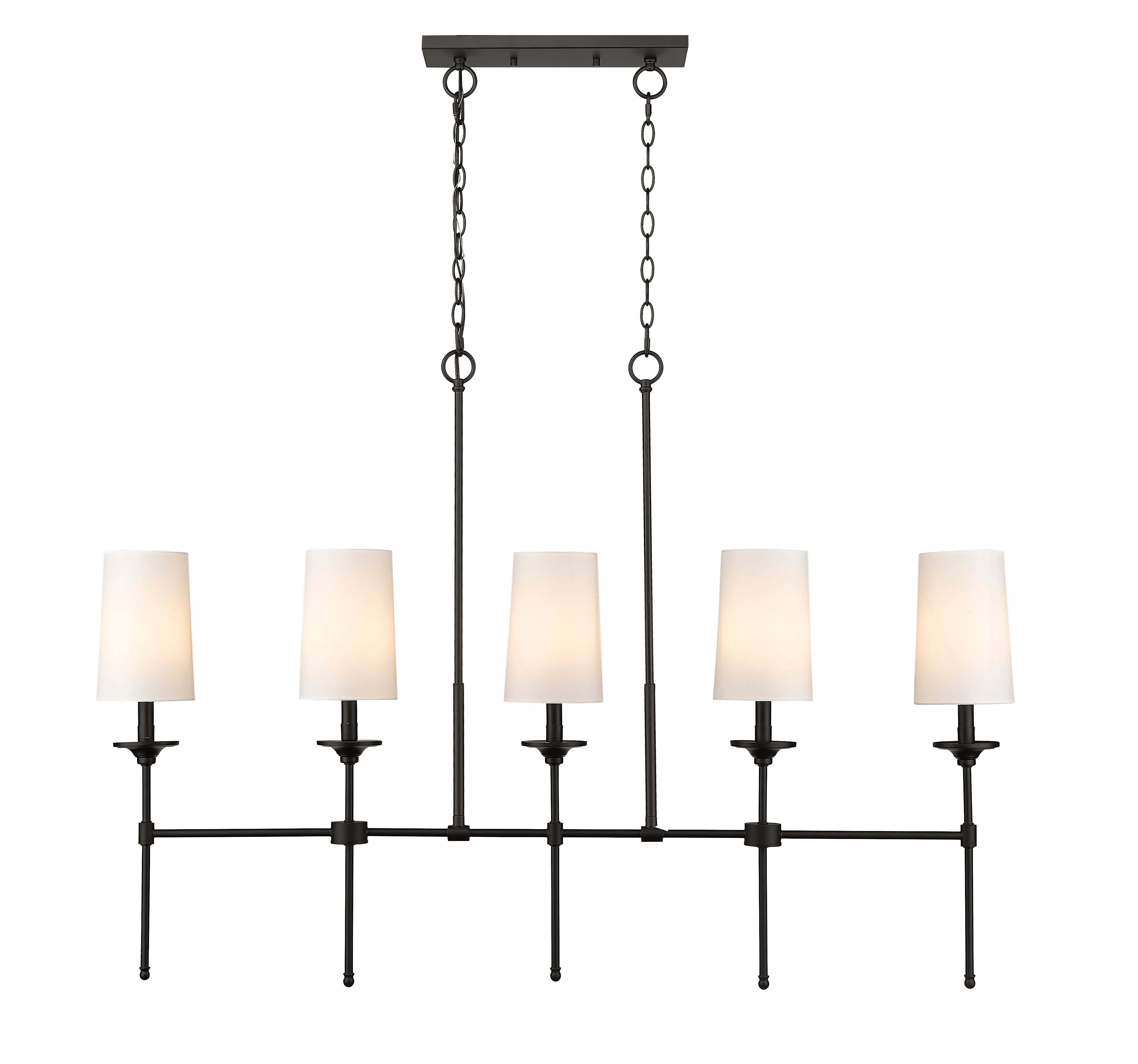 Emily 5 Light Linear Chandelier Matte Black