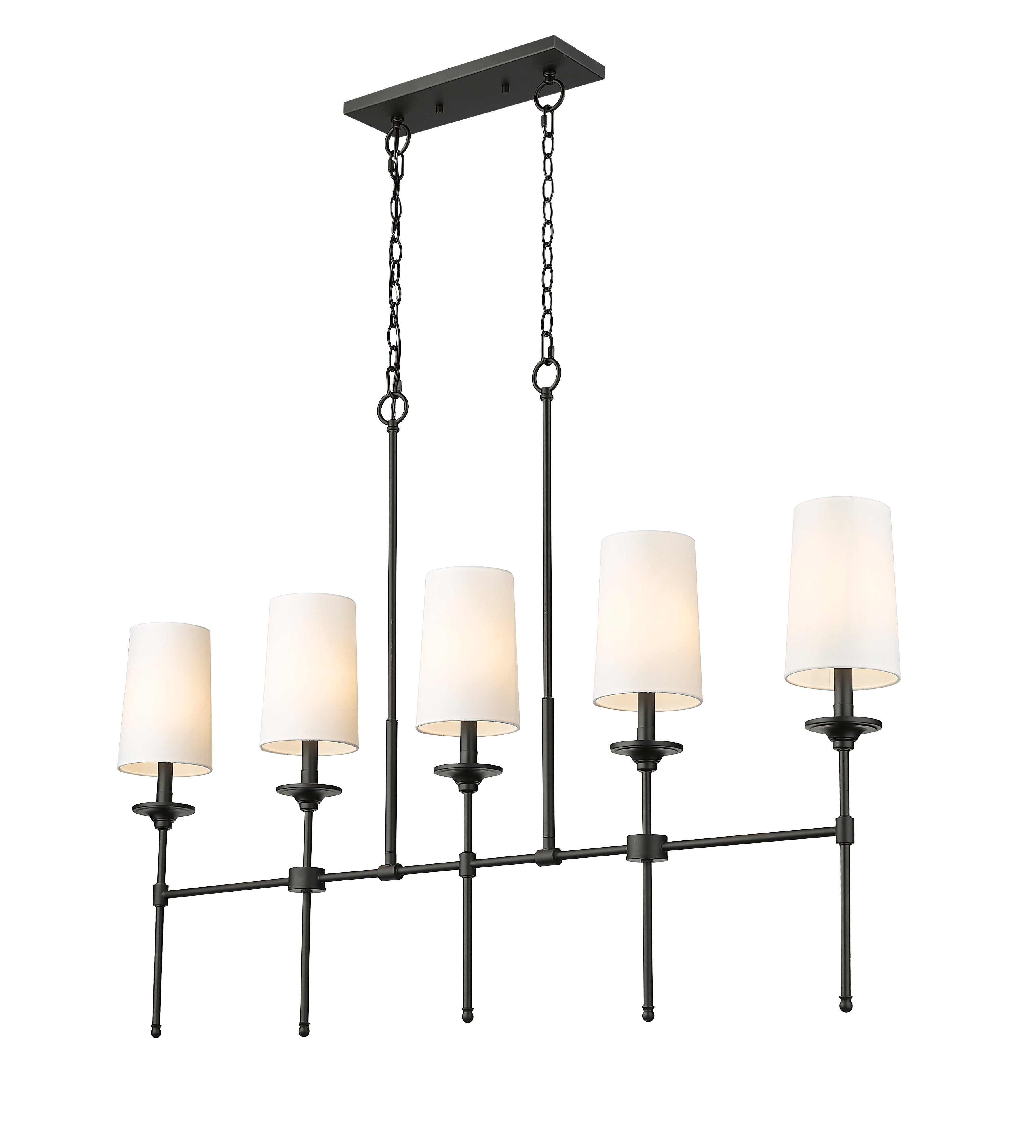 Emily 5 Light Linear Chandelier Matte Black