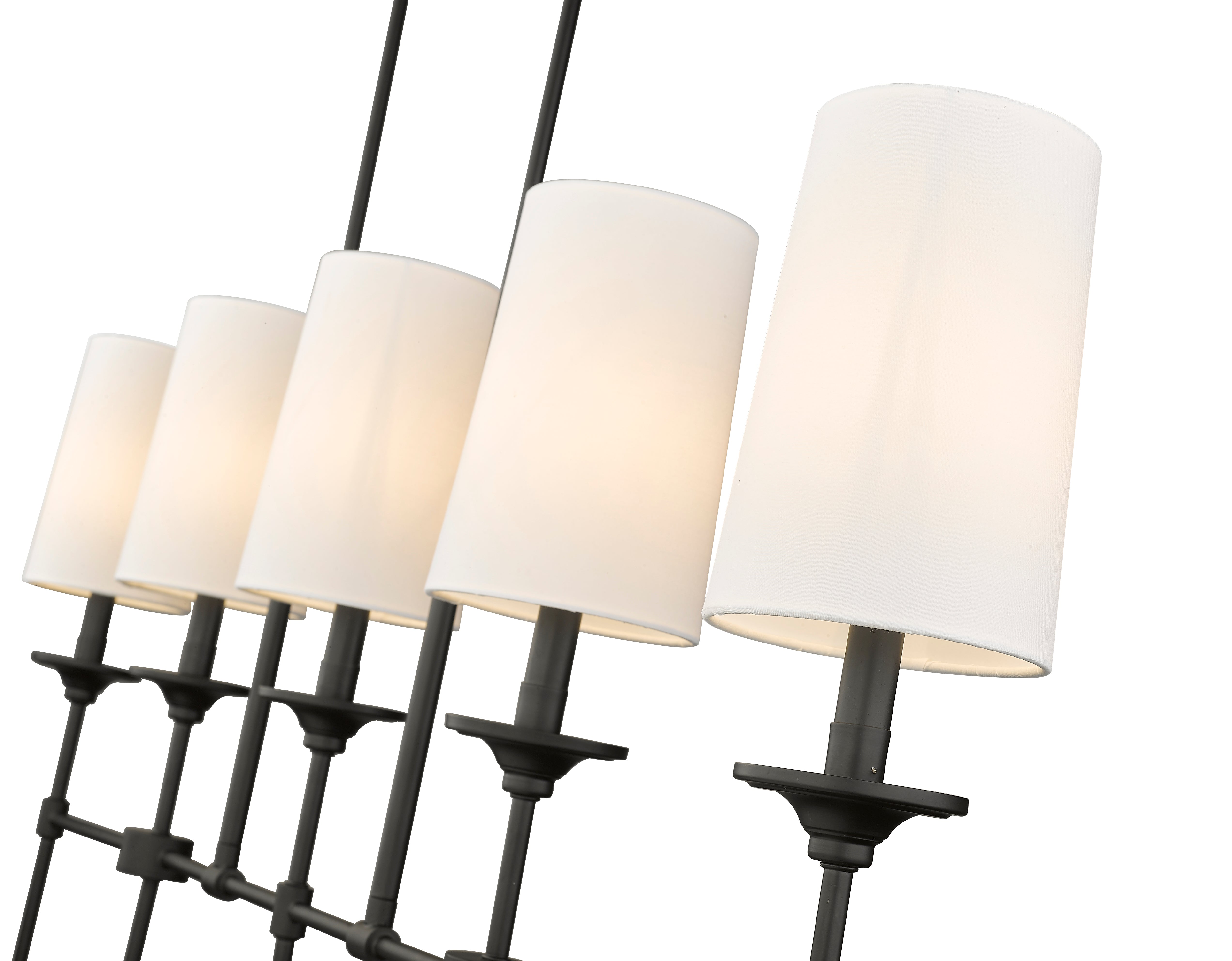 Emily 5 Light Linear Chandelier Matte Black