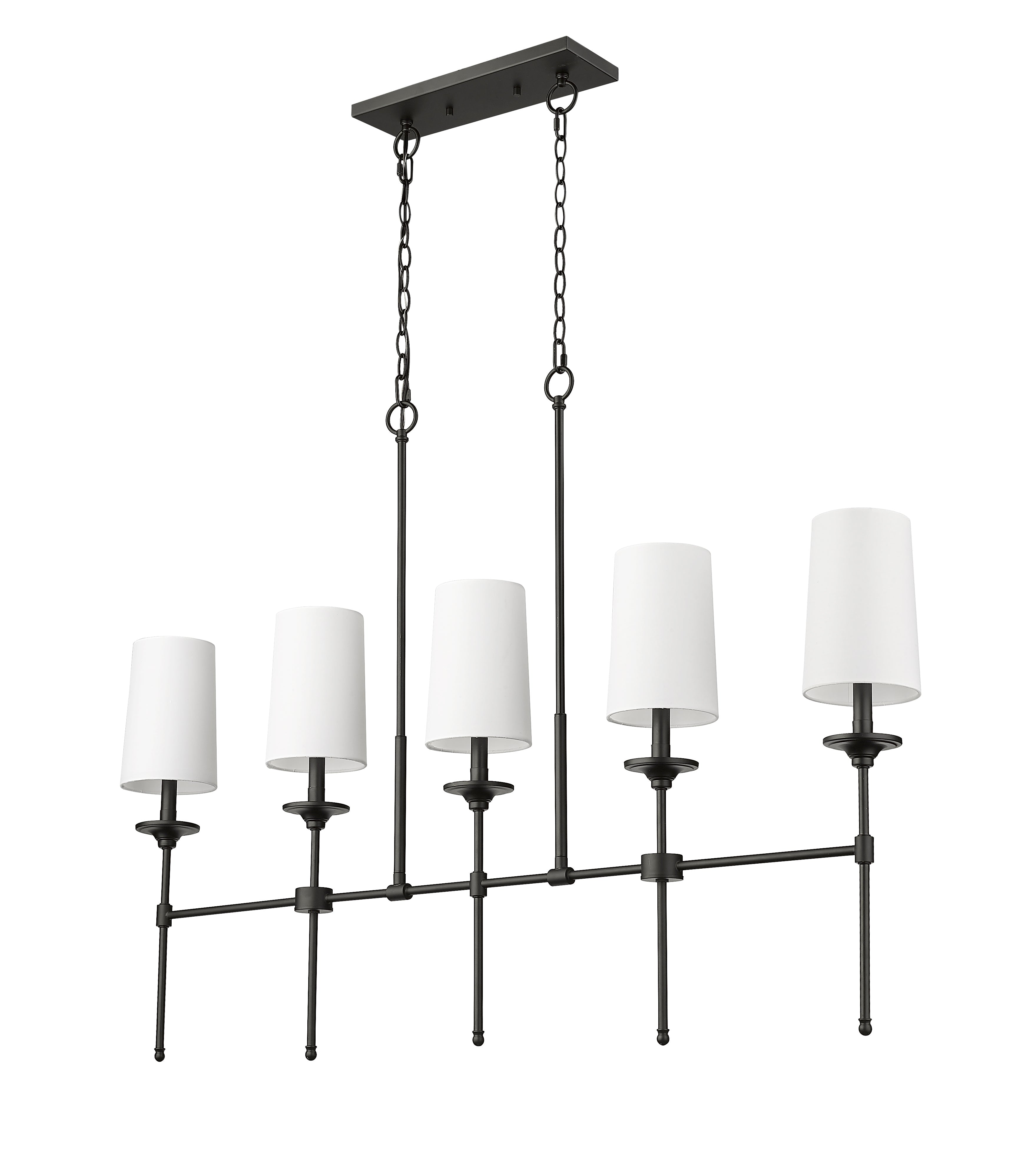 Emily 5 Light Linear Chandelier Matte Black