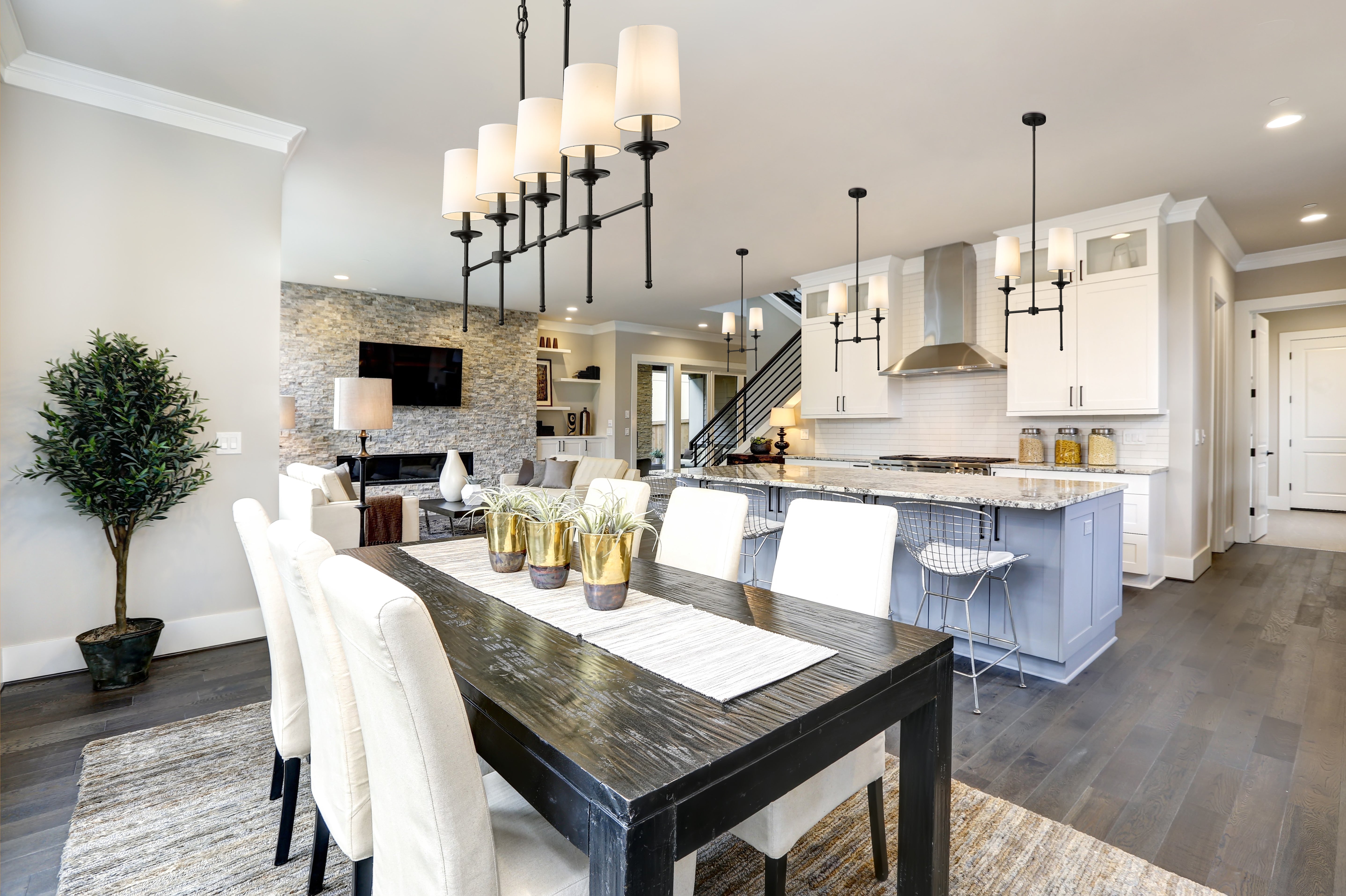Emily 5 Light Linear Chandelier Matte Black